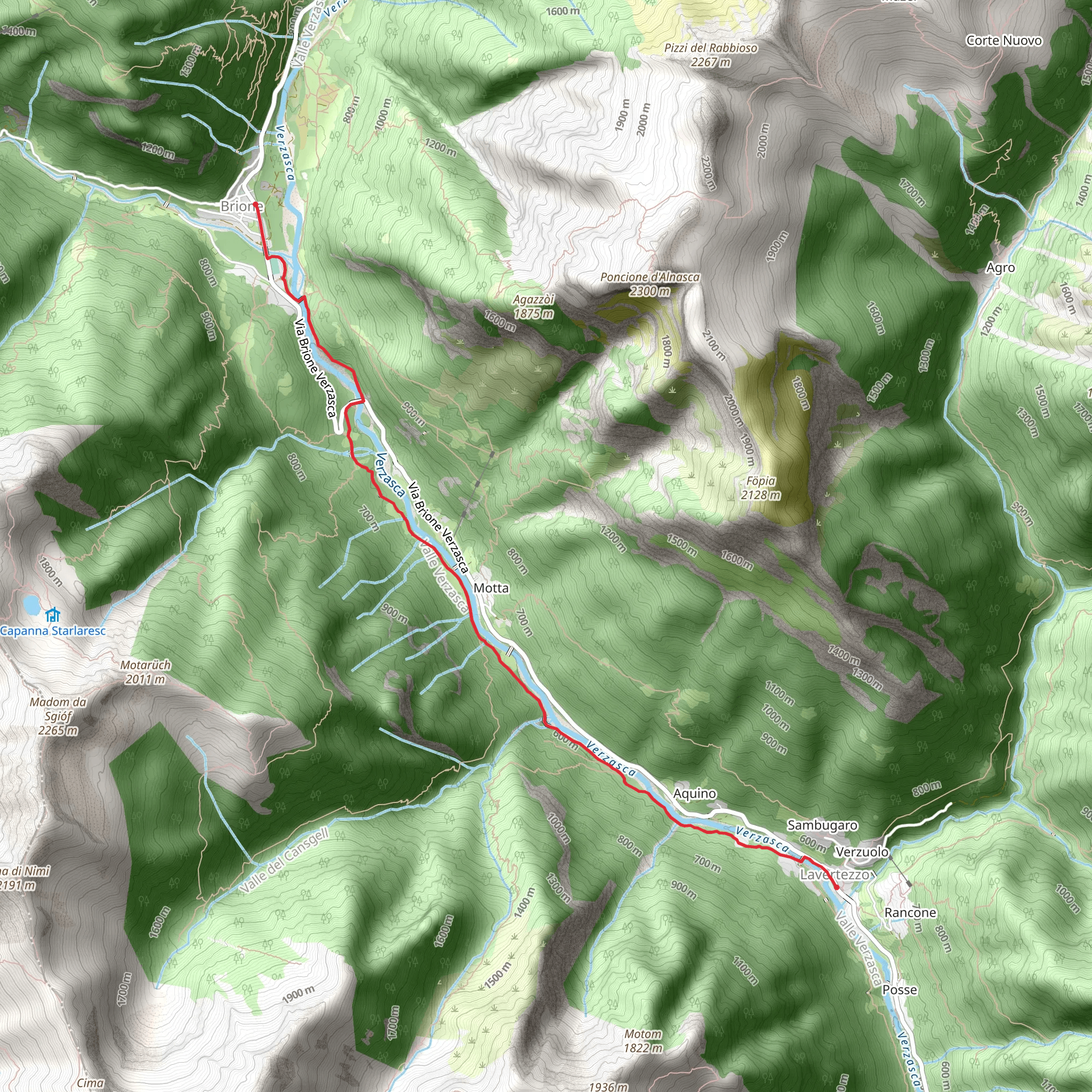 Lavertezzo - Brione Verzasca - The Art Path mobile static map