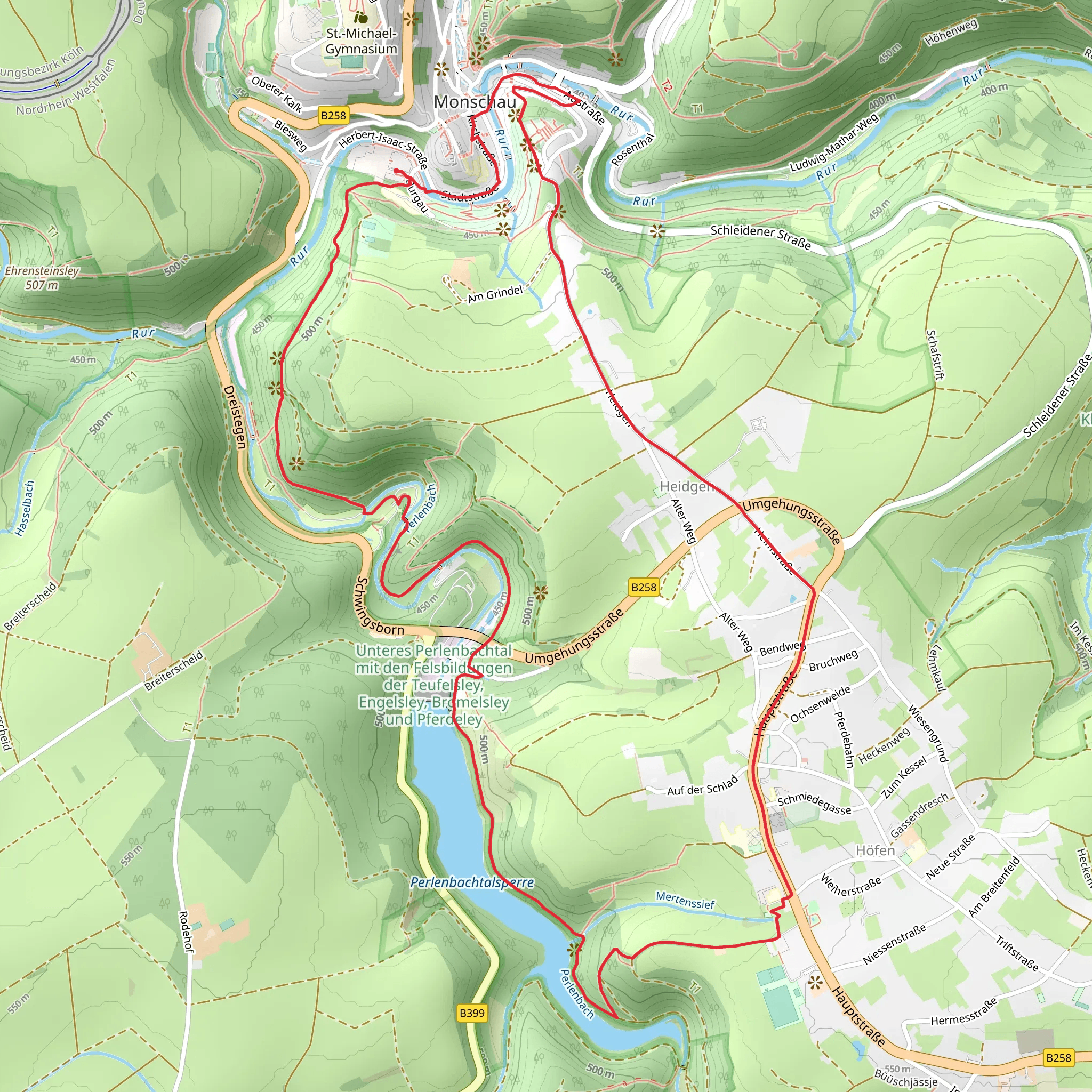 Jahrhundertweg and Eifelsteig Loop via Perlenbach mobile static map