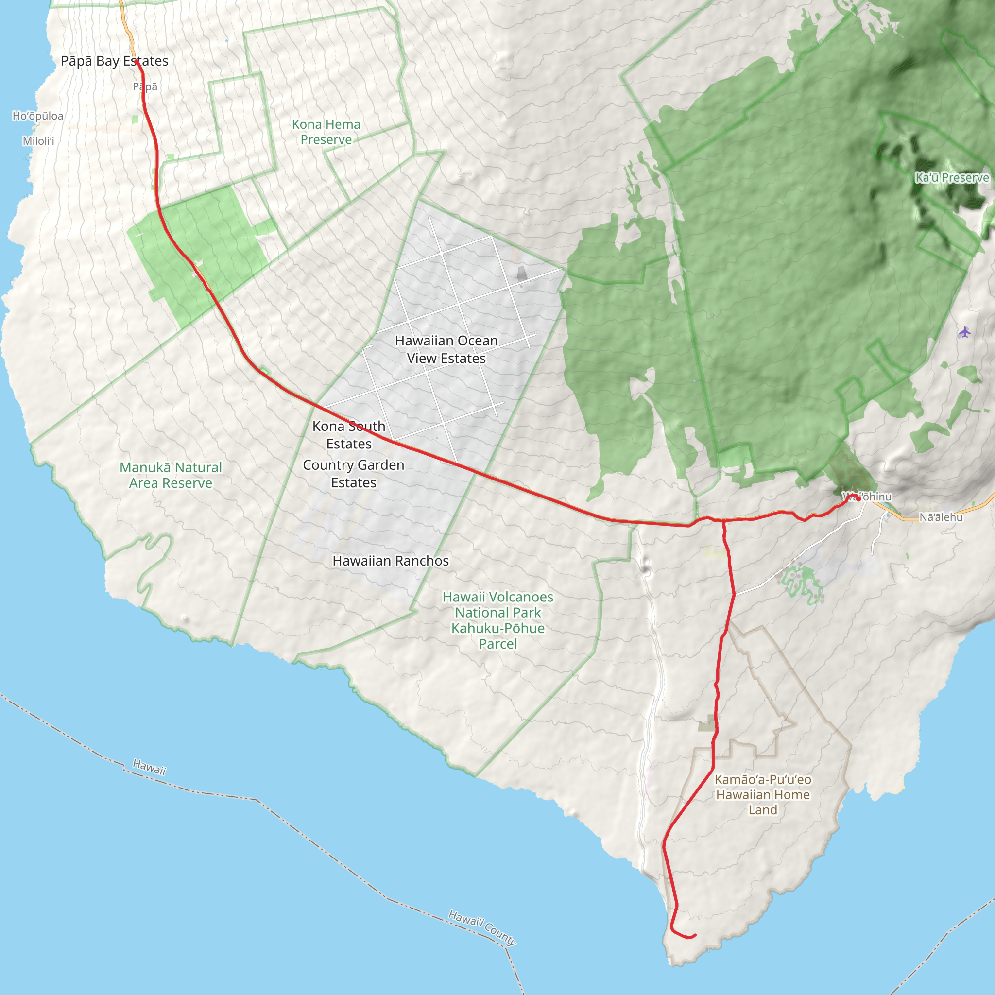 Pāpā - Lua Makalei - Waiohinu mobile static map