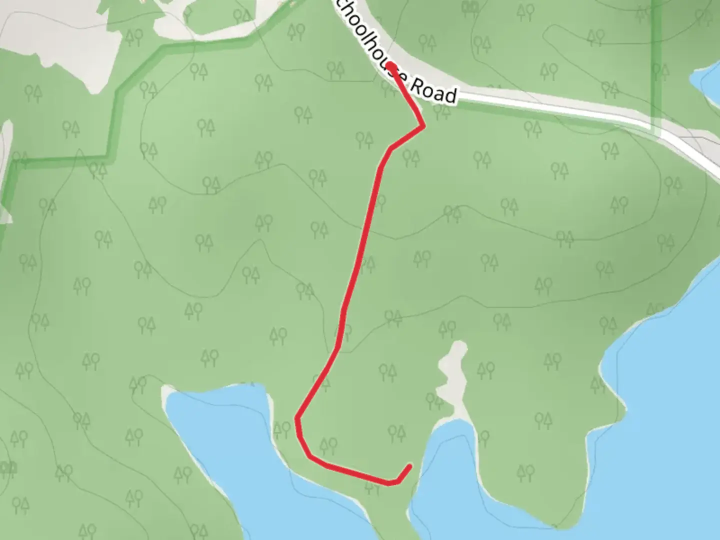 An image depicting the trail Prettyboy Reservoir from Kidds Schoolhouse Road and its surrounding area.