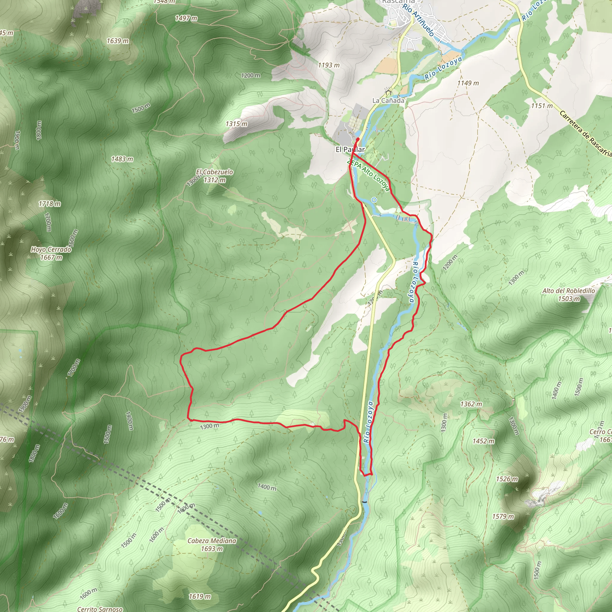 El Paular to Los Robledos mobile static map