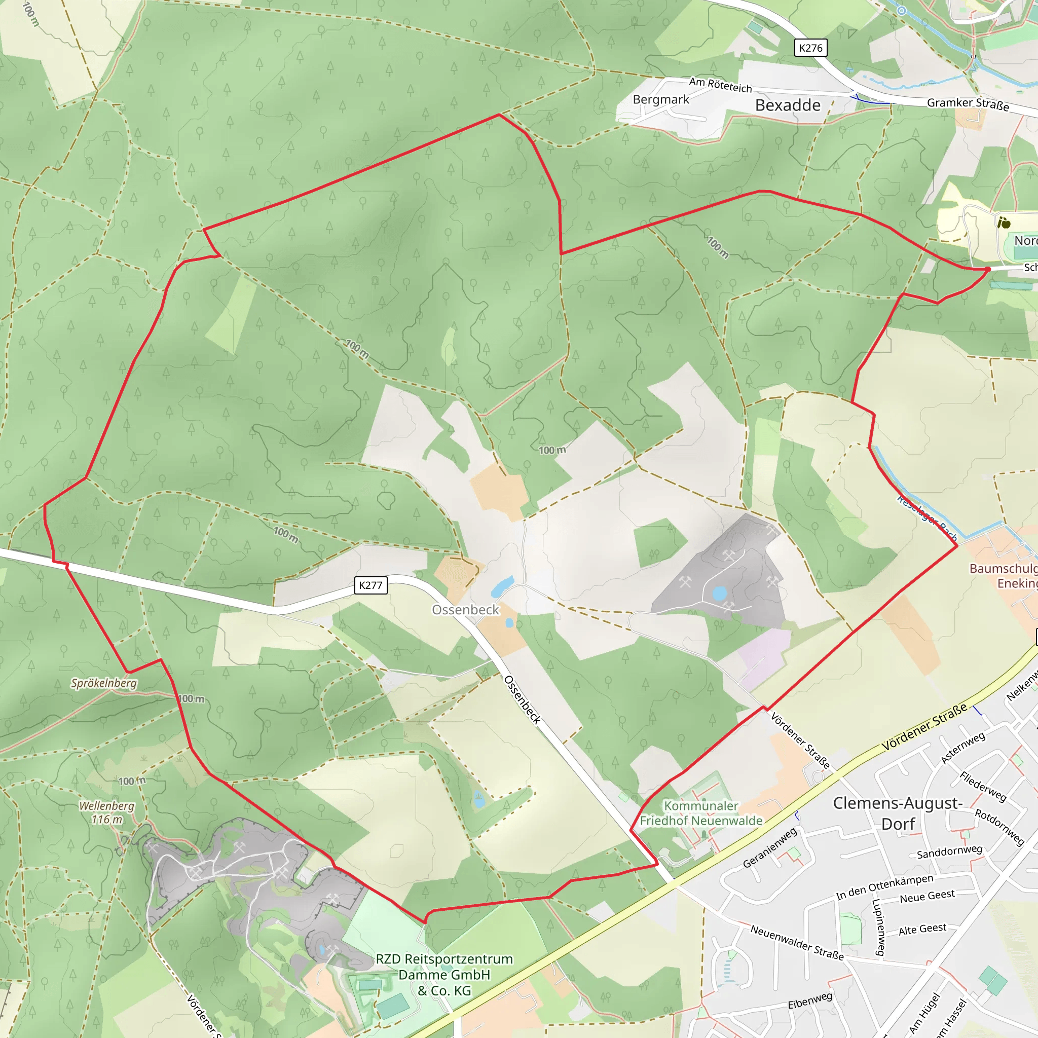 Wanderweg D and H mobile static map