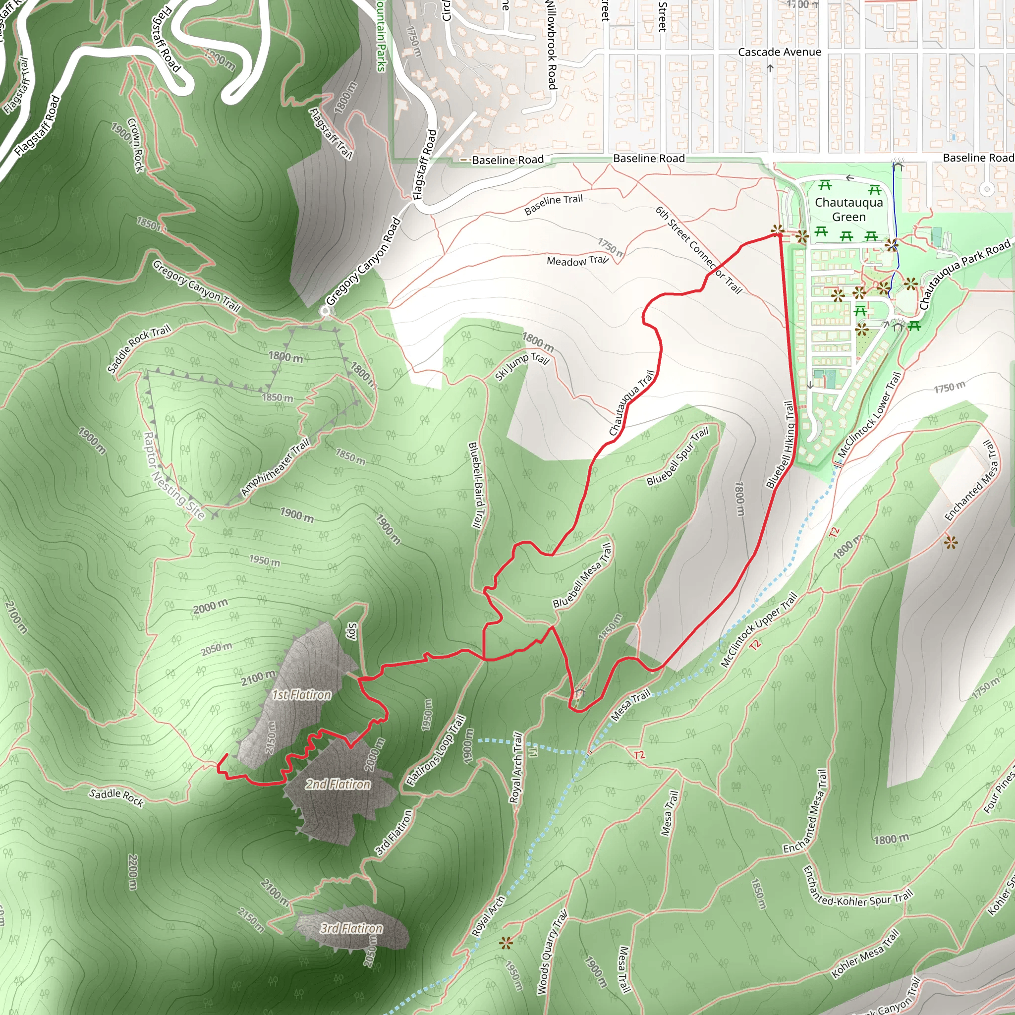 Chautauqua Park Loop mobile static map