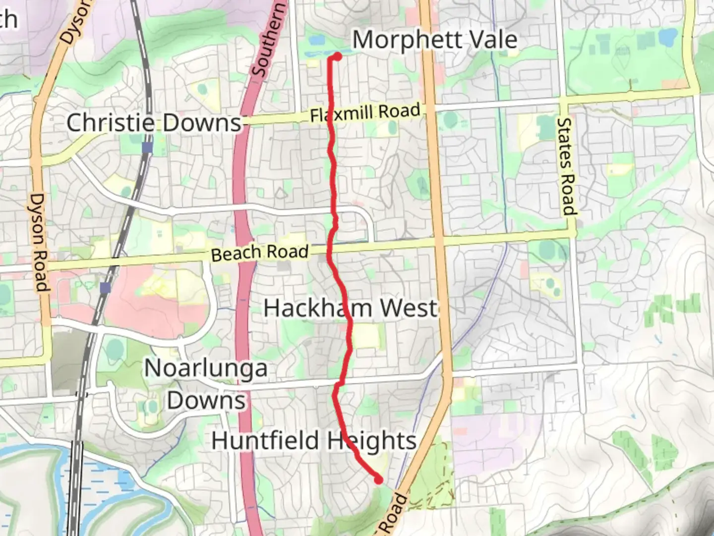 An image depicting the trail Golden Wattle Way Trail and its surrounding area.