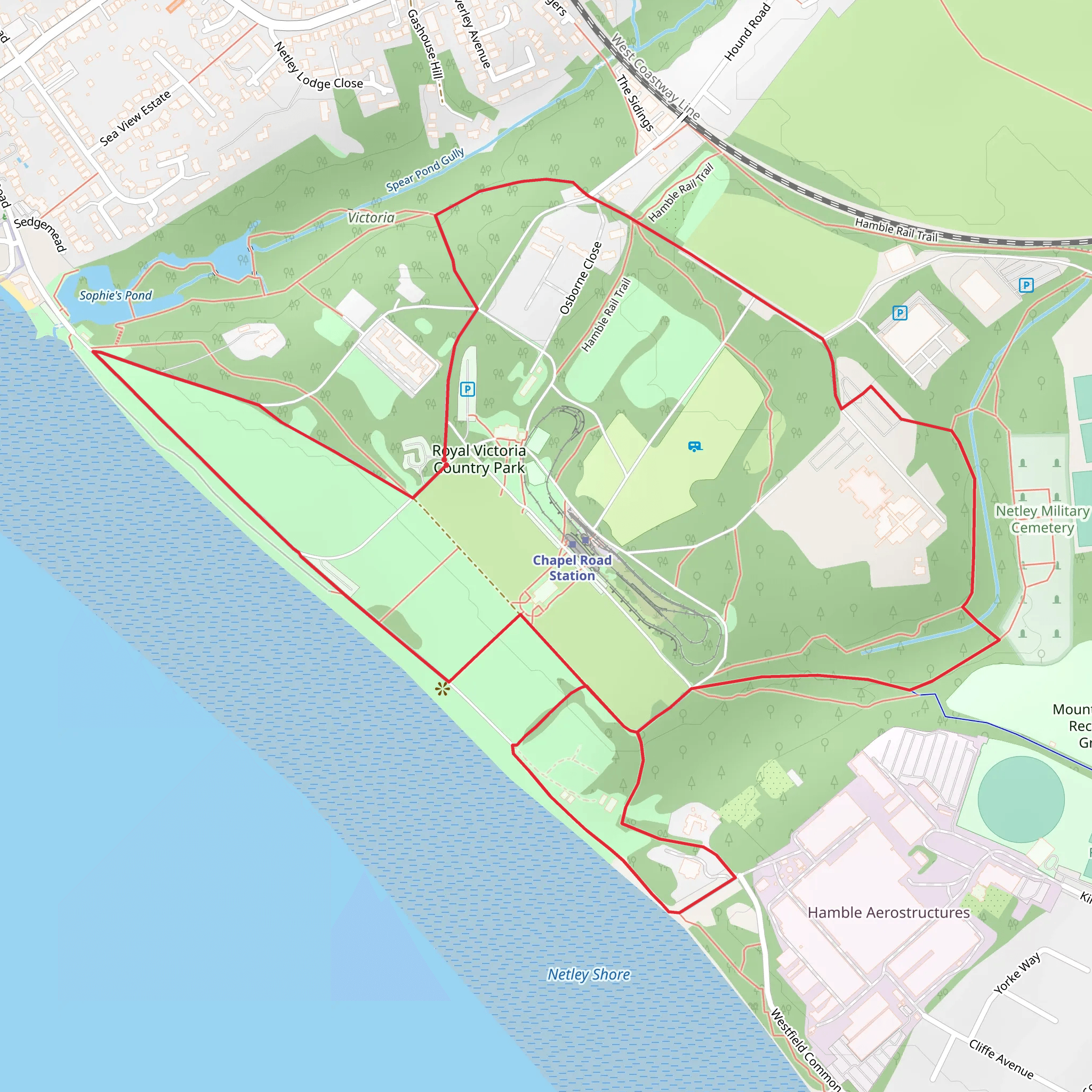 Royal Victoria Country Park mobile static map