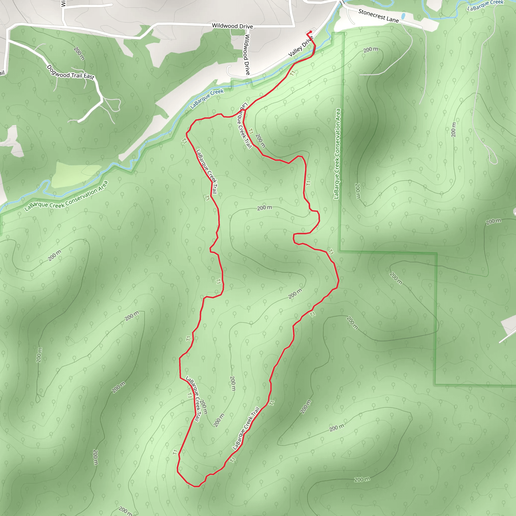 LaBarque Creek Loop Trail mobile static map