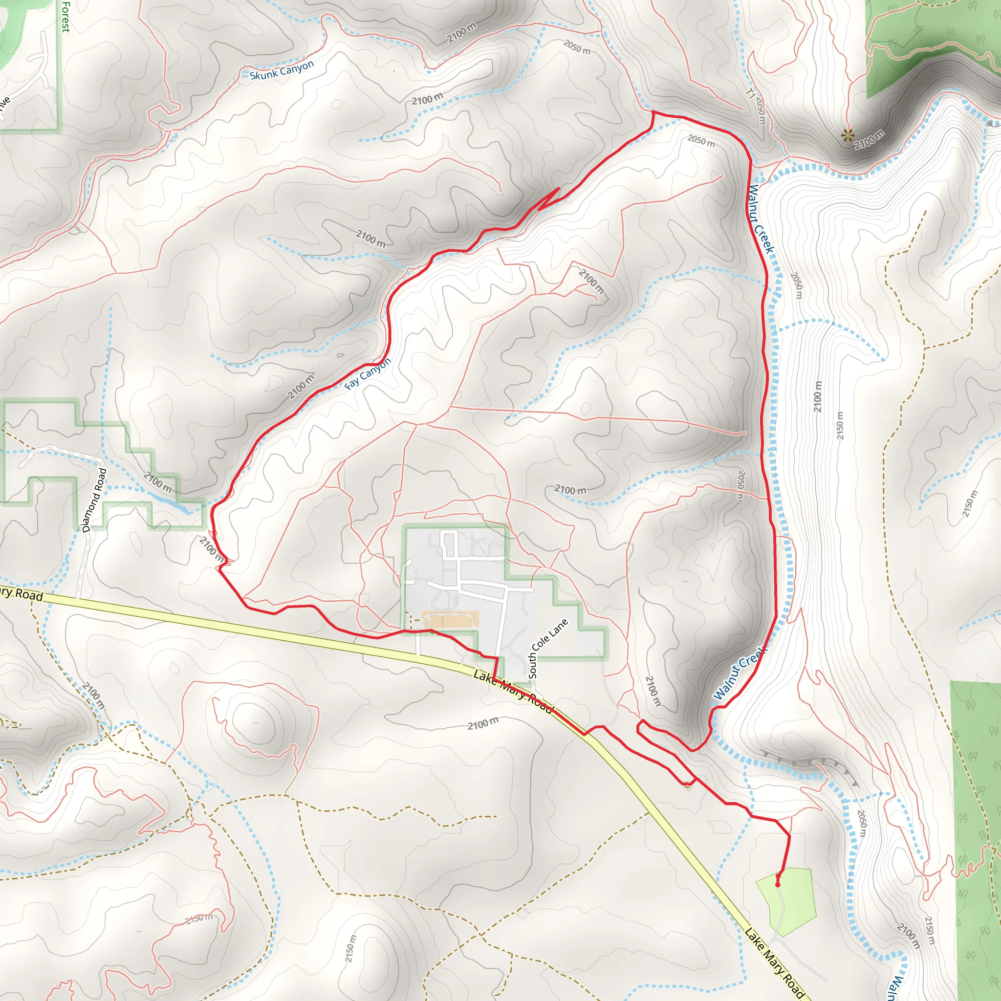 Sandys Canyon and Fay Canyon Loop mobile static map