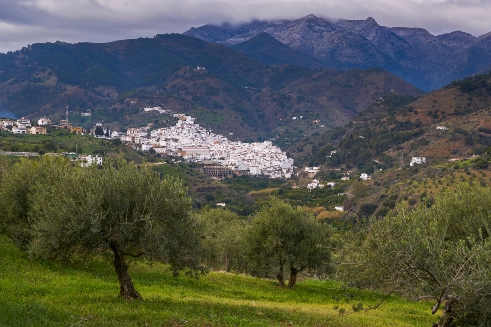 An image depicting the trail Cascada La Virgen from Tolox and its surrounding area.
