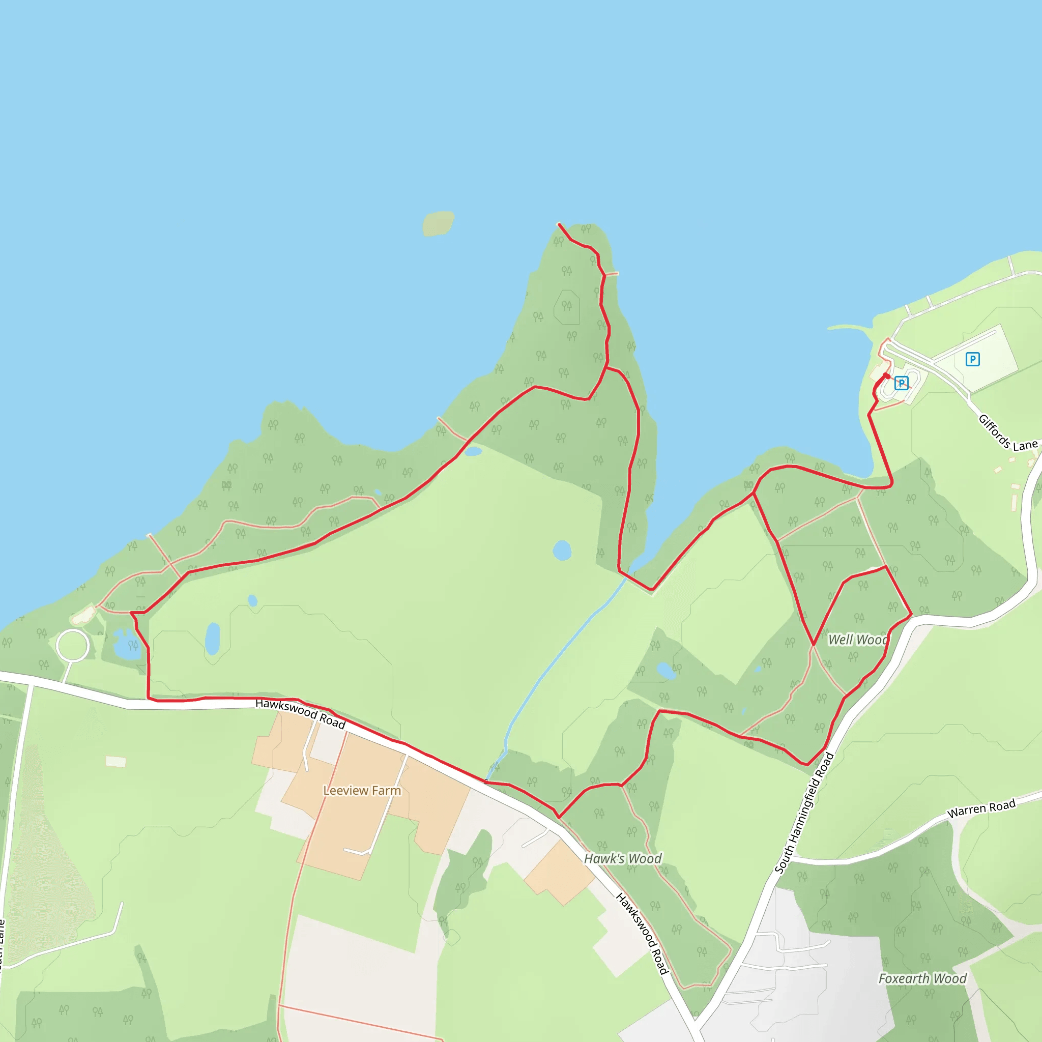 Hanningfield Reservoir mobile static map