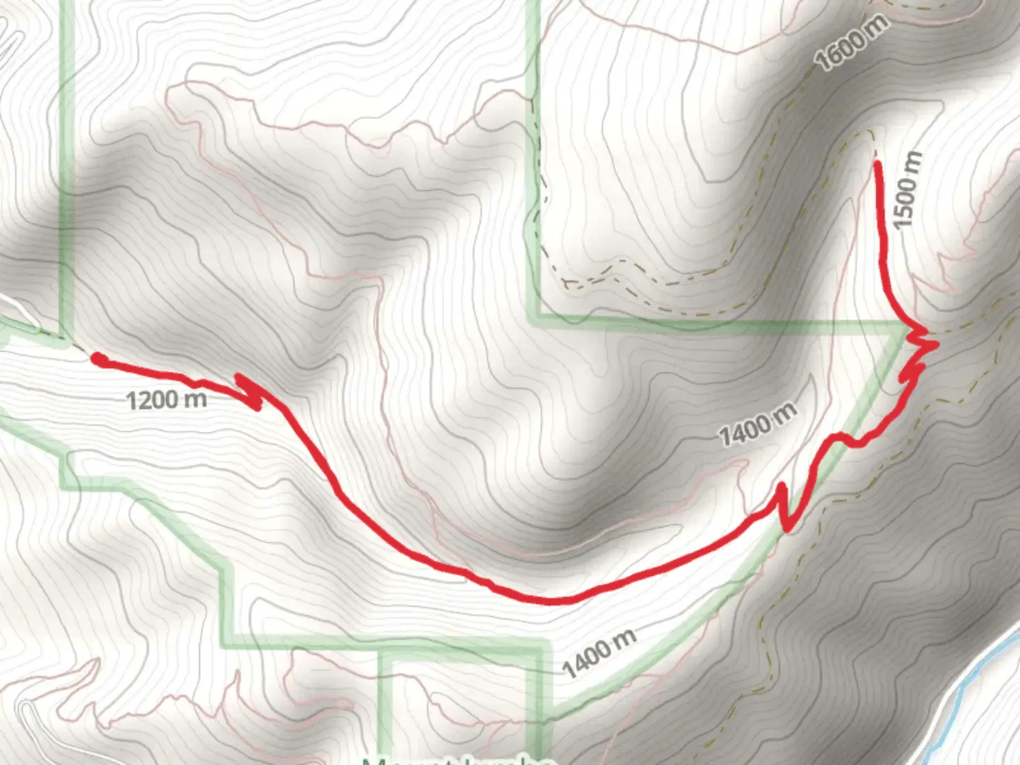 An image depicting the trail Woods Gulch Out and Back and its surrounding area.