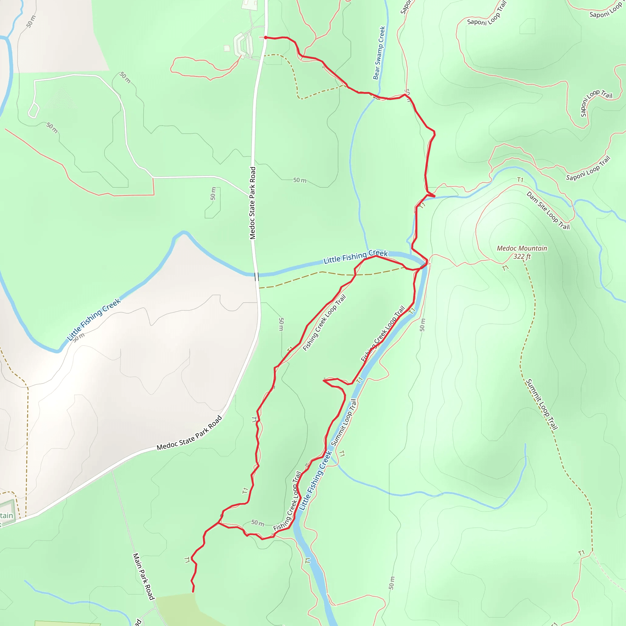 Medoc State Park Loop mobile static map