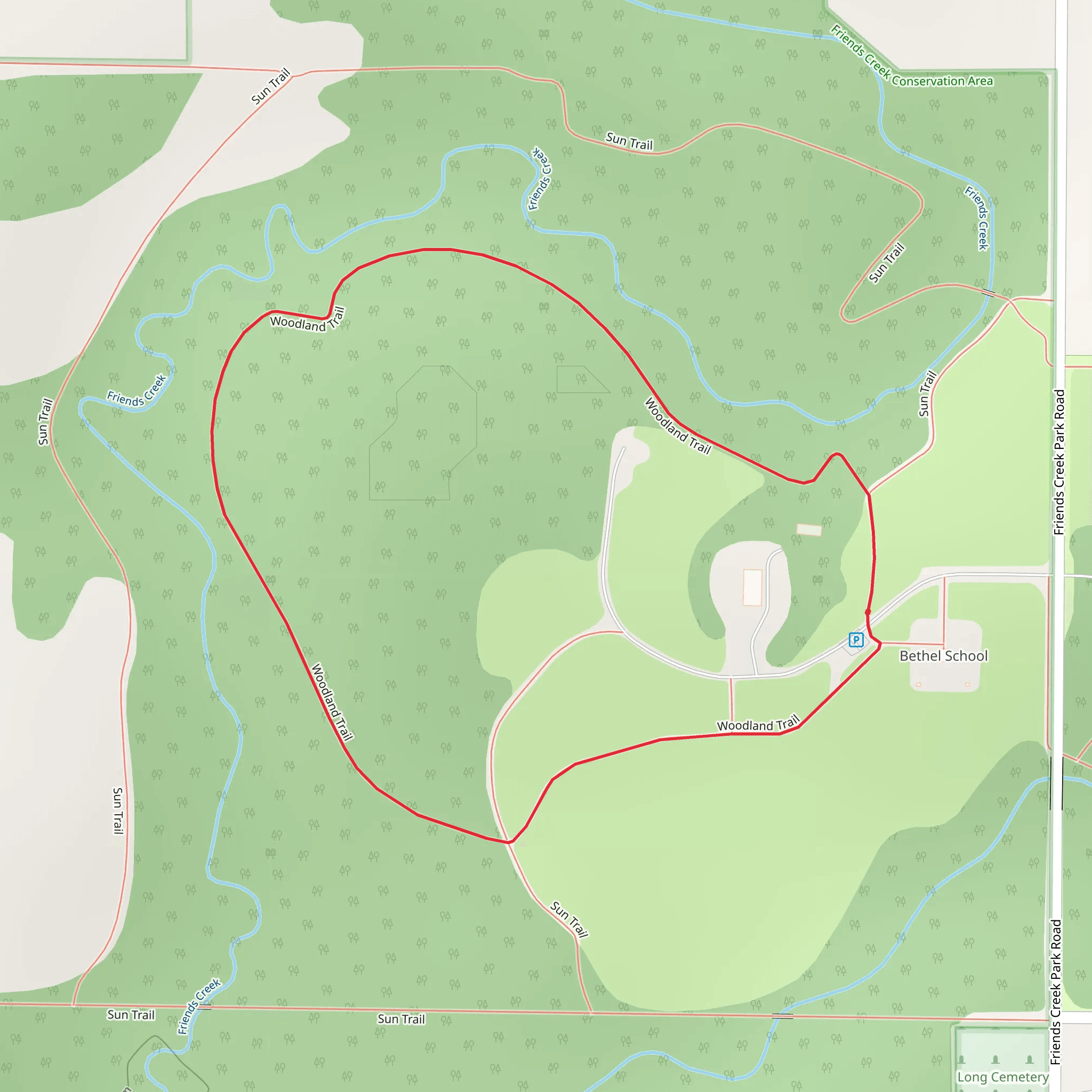 Woodland Loop Trail mobile static map