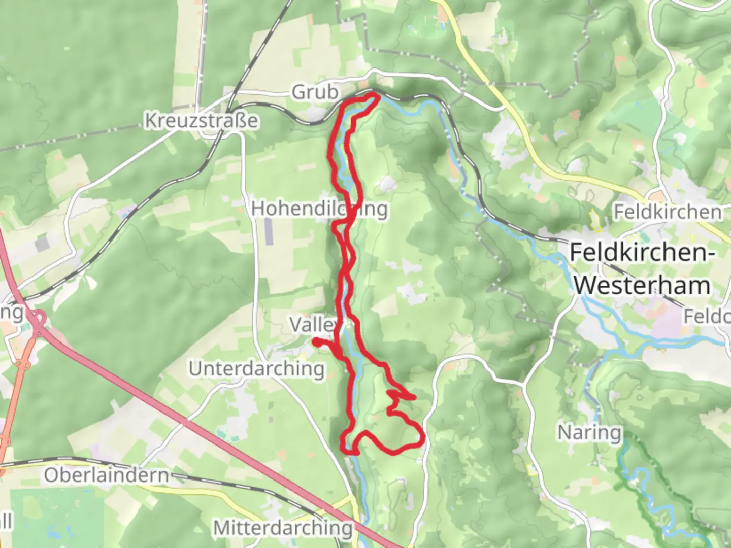 An image depicting the trail Fentbach Loop via Mangfall and its surrounding area.