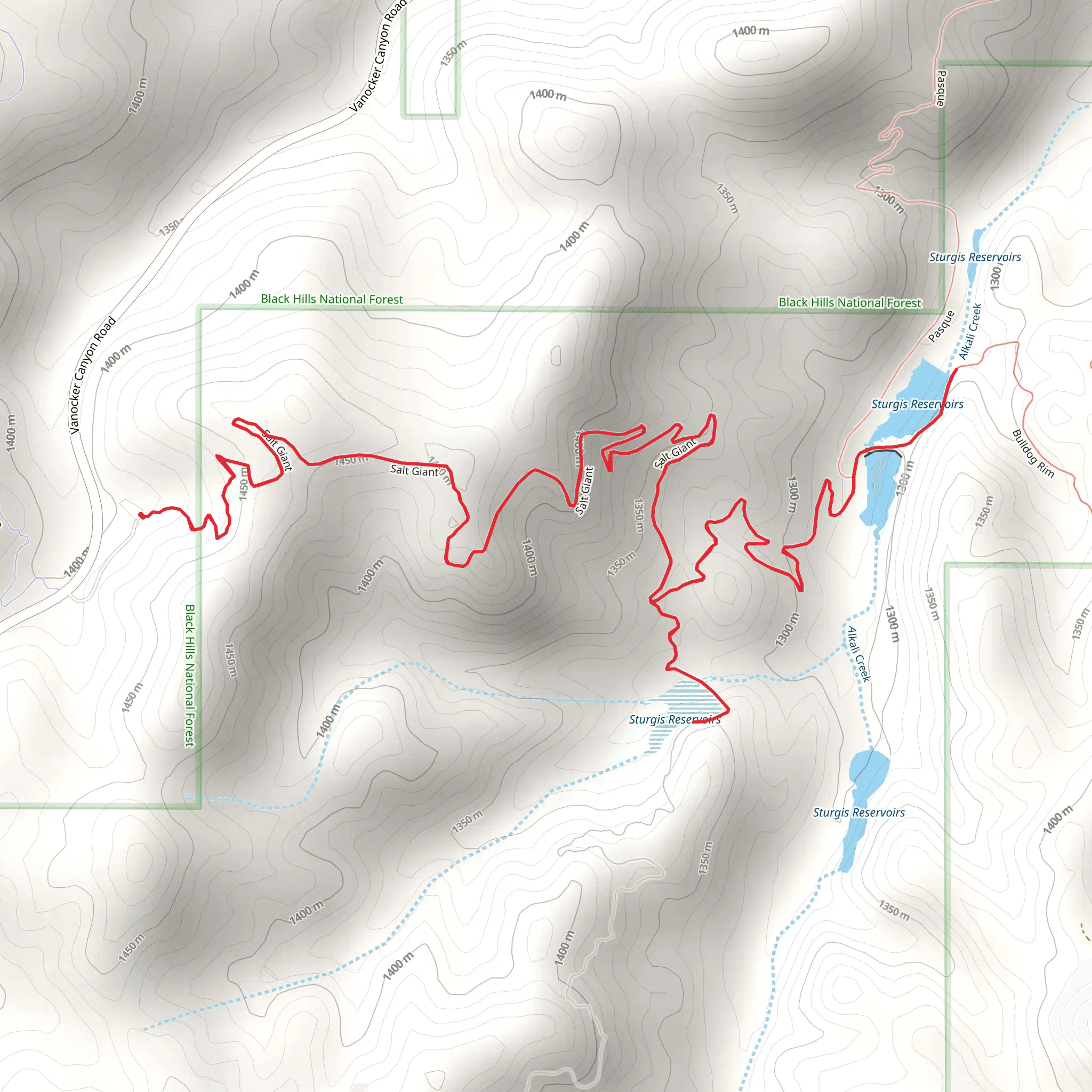 Salt Giant and Sturgis Reservoirs mobile static map