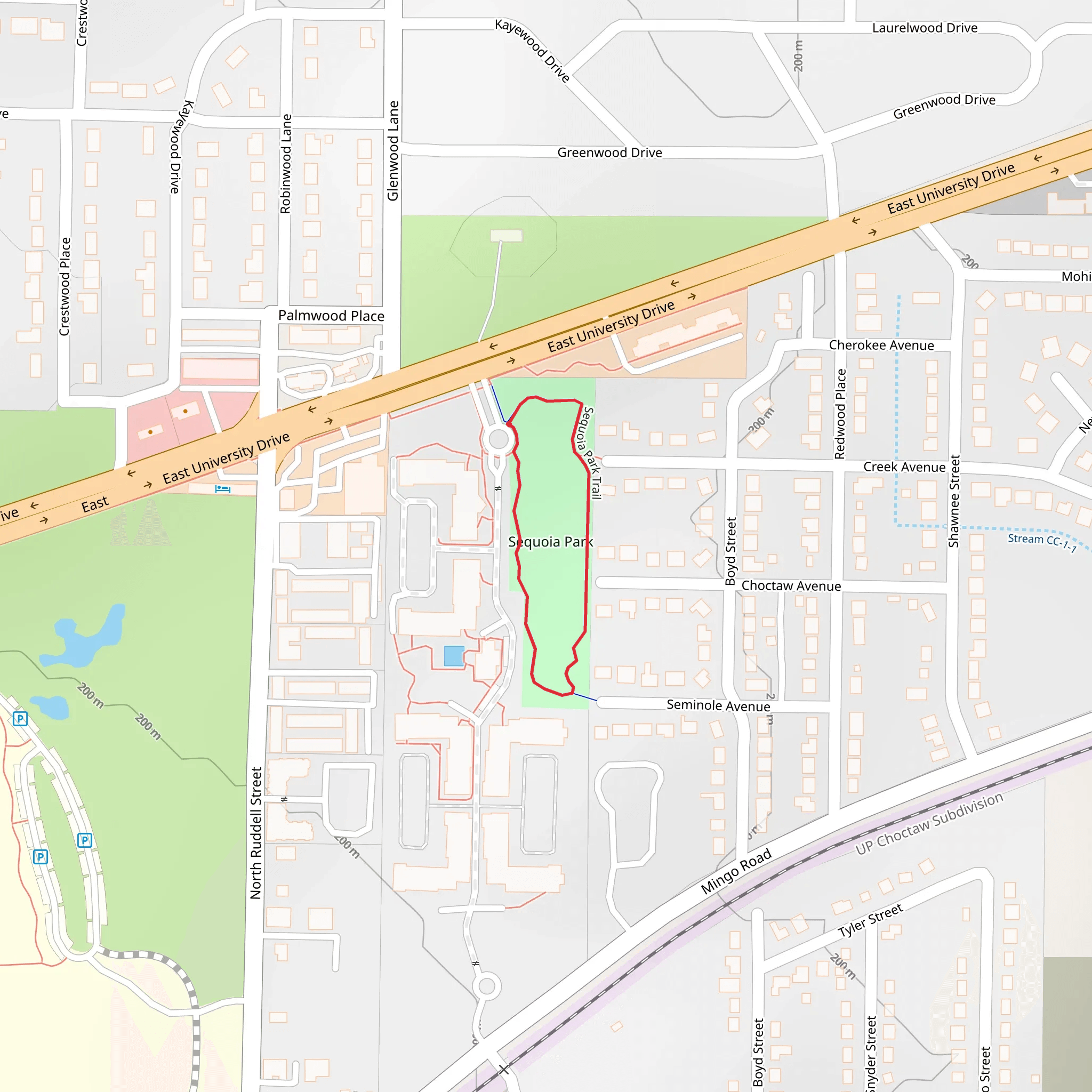 Sequoia Park Loop mobile static map