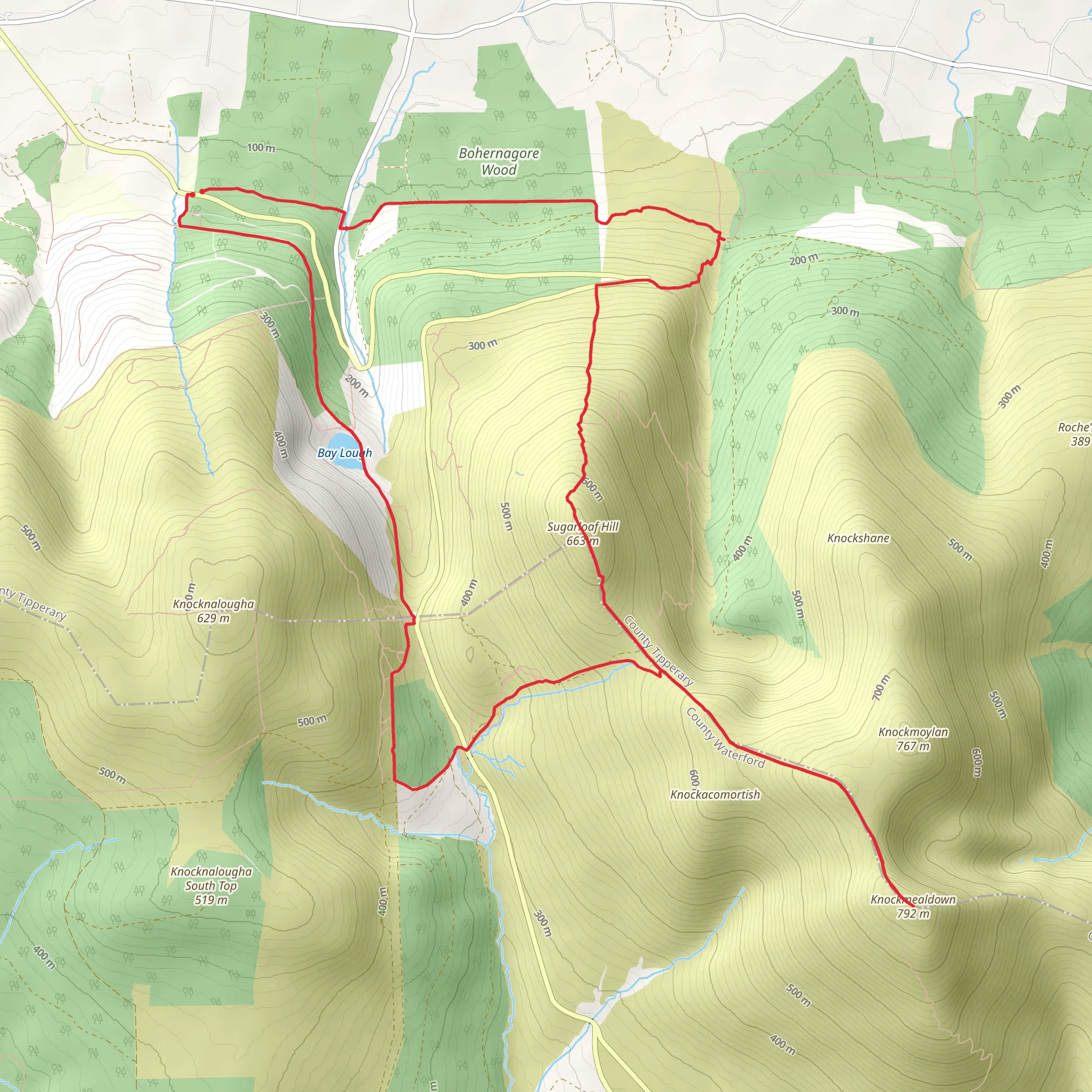 Killballyboy Sugarloaf Knockmealdown Bay Lough mobile static map