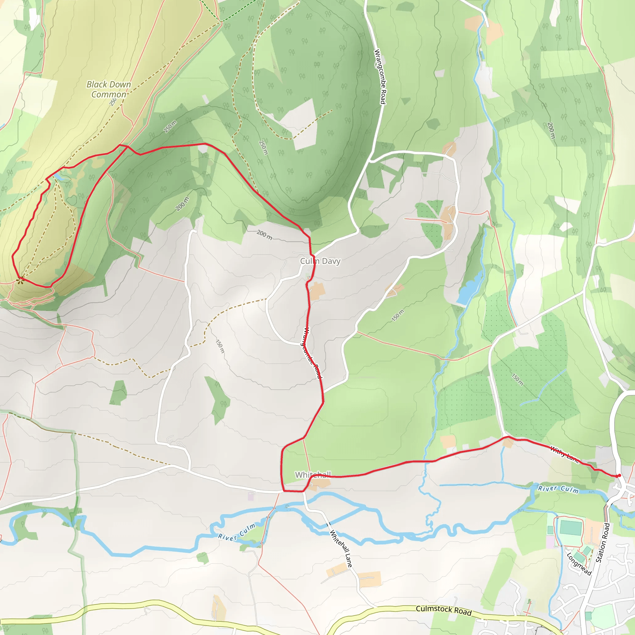 Culmstock Beacon Walk mobile static map