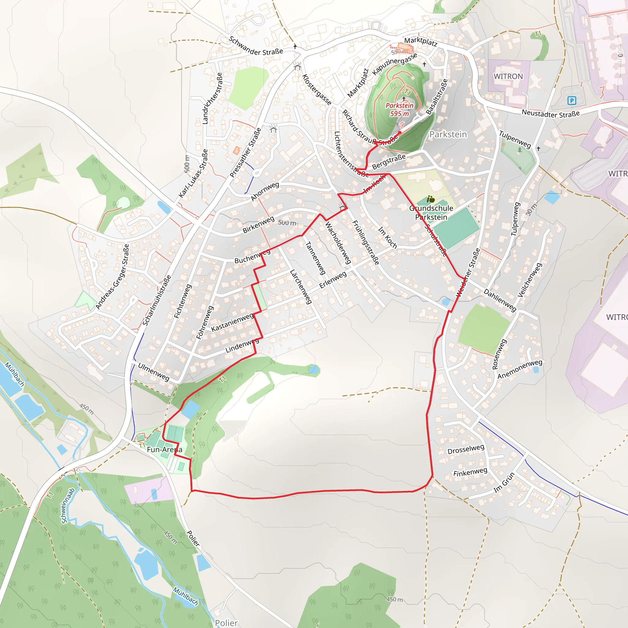 Parkstein Ringweg Loop mobile static map