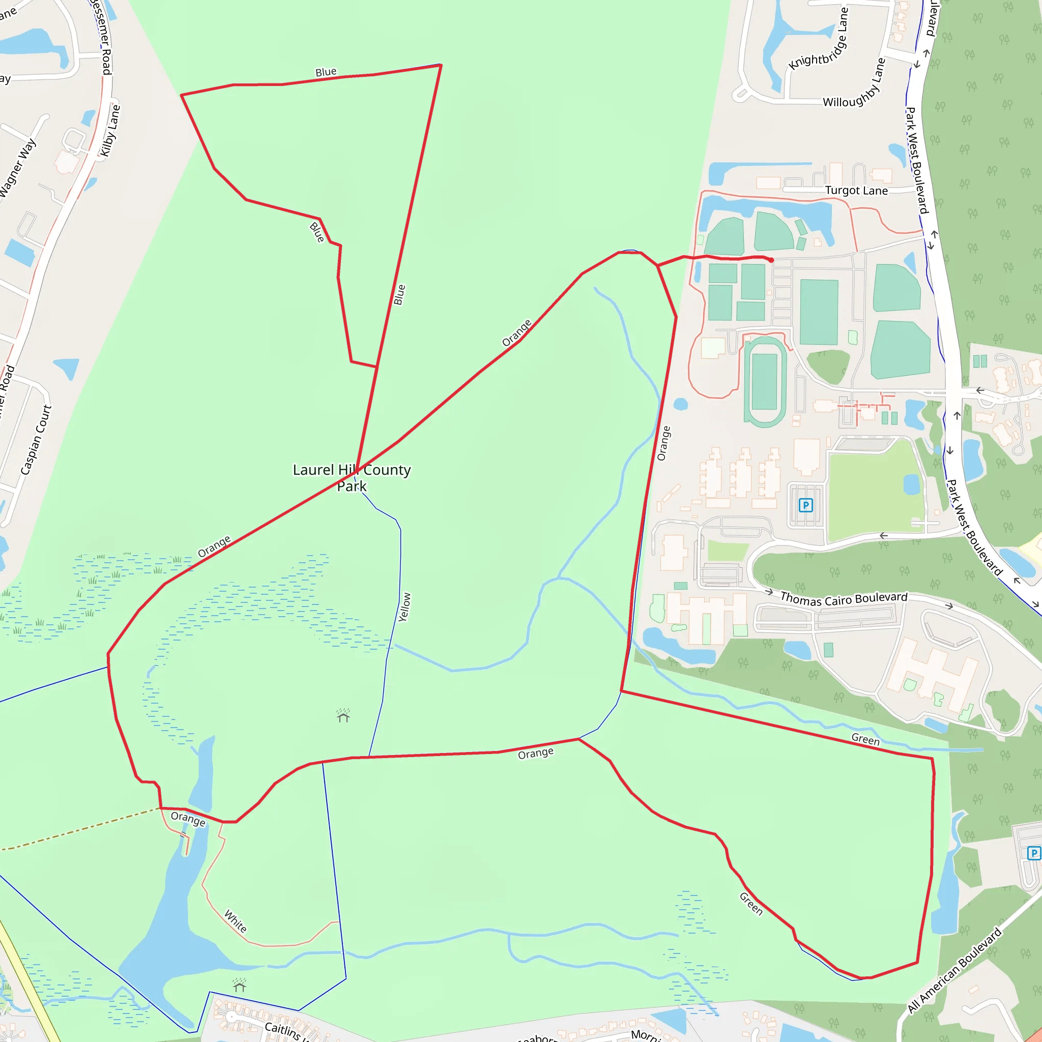 Laurel Hill County Park Loop mobile static map