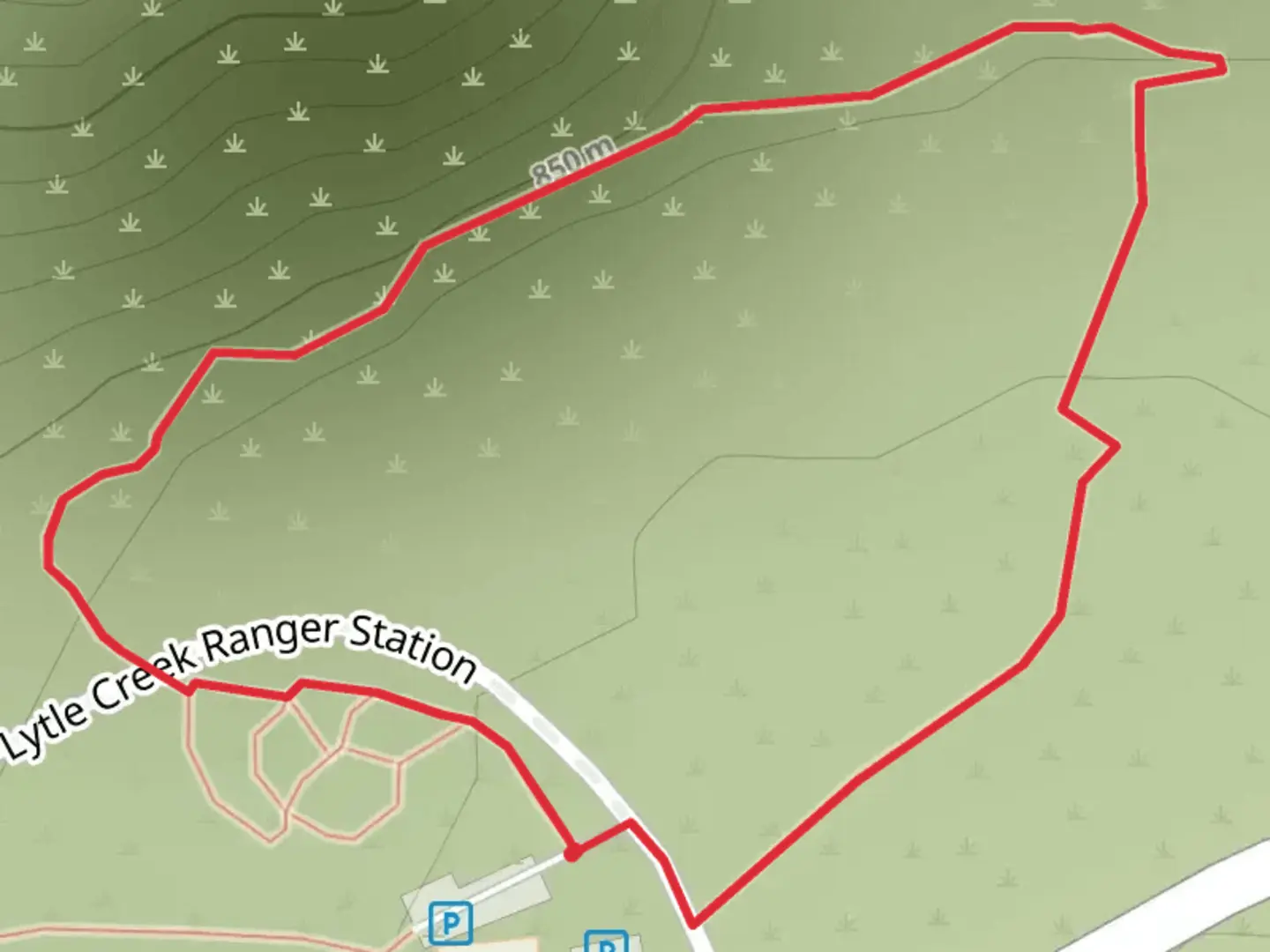 An image depicting the trail Chaparral Neighborhood Trail and its surrounding area.