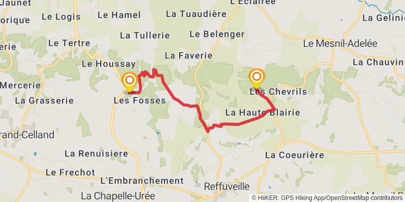 GR 22 - De Paris Au Mont Saint Michel alt 5 Map