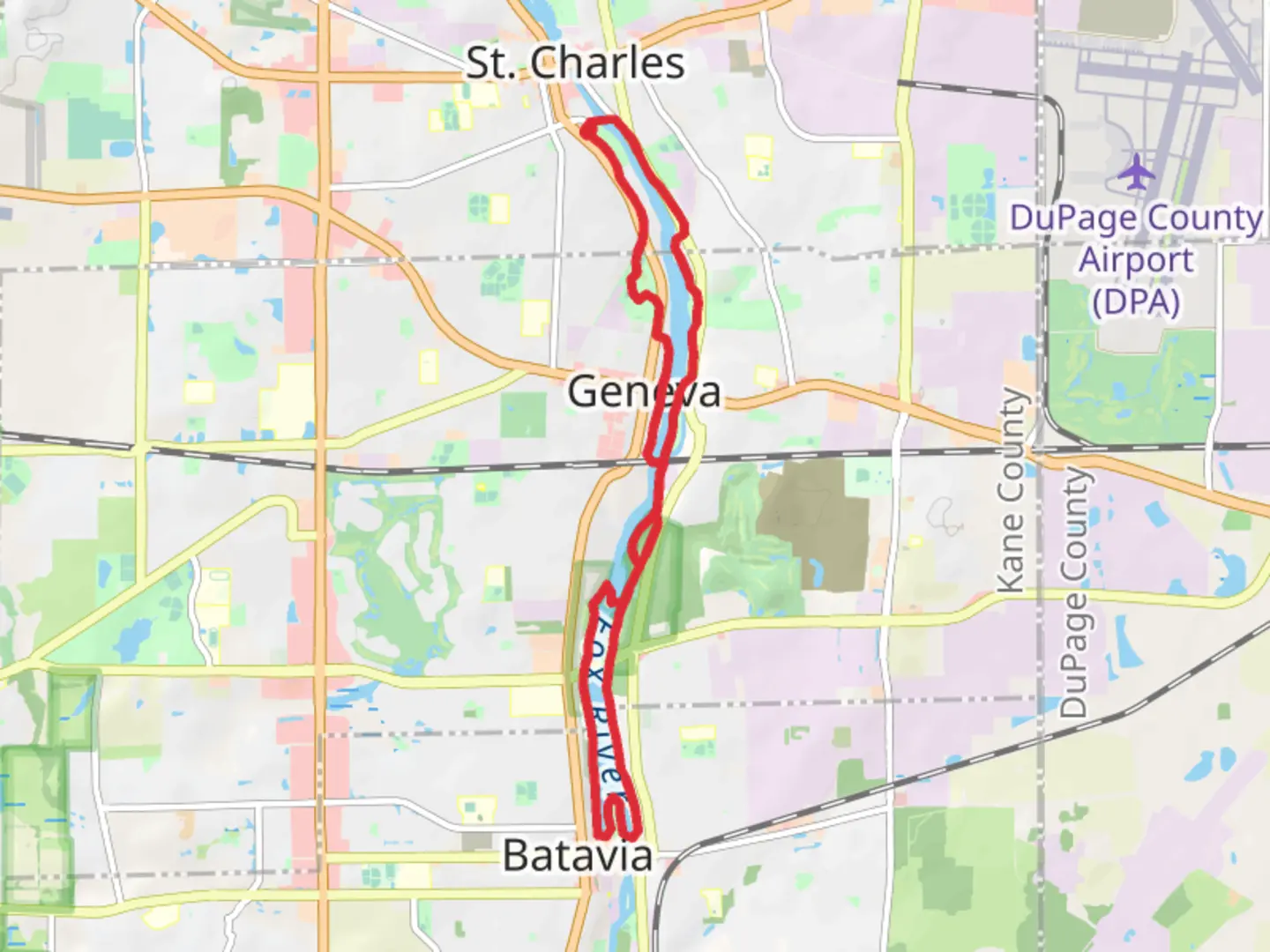 An image depicting the trail Mount Saint Mary Park, Wheeler Park and Batavia Riverwalk and its surrounding area.