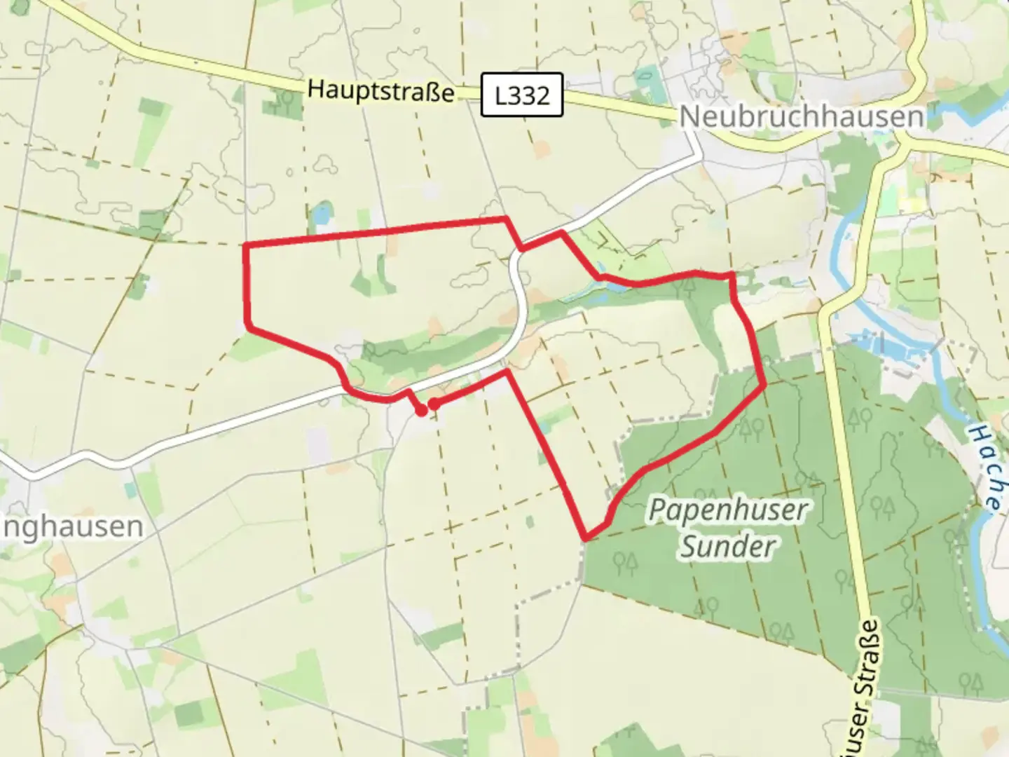 An image depicting the trail Hallstedt Loop and its surrounding area.