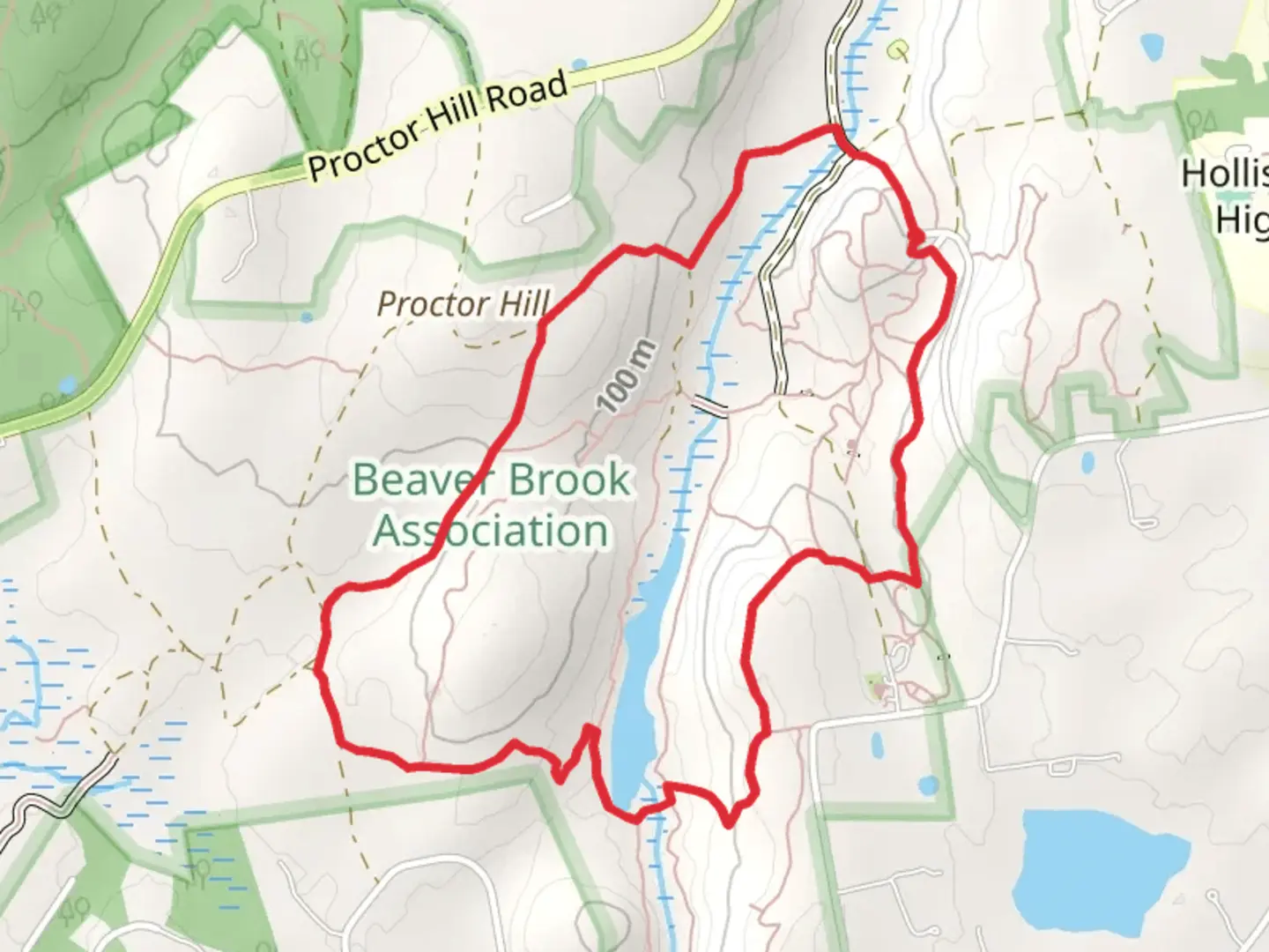 An image depicting the trail Maple Hill Gardens and Eastman Meadow Loop Trail and its surrounding area.
