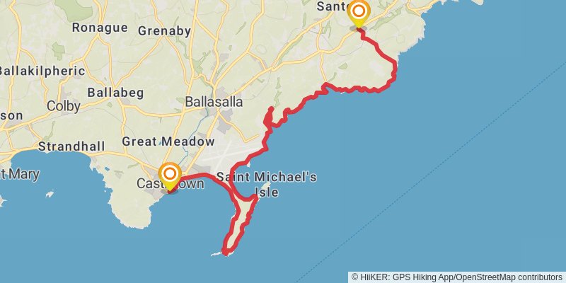 Raad Ny Foillan - Isle of Man Coastal Path stage 8 Map