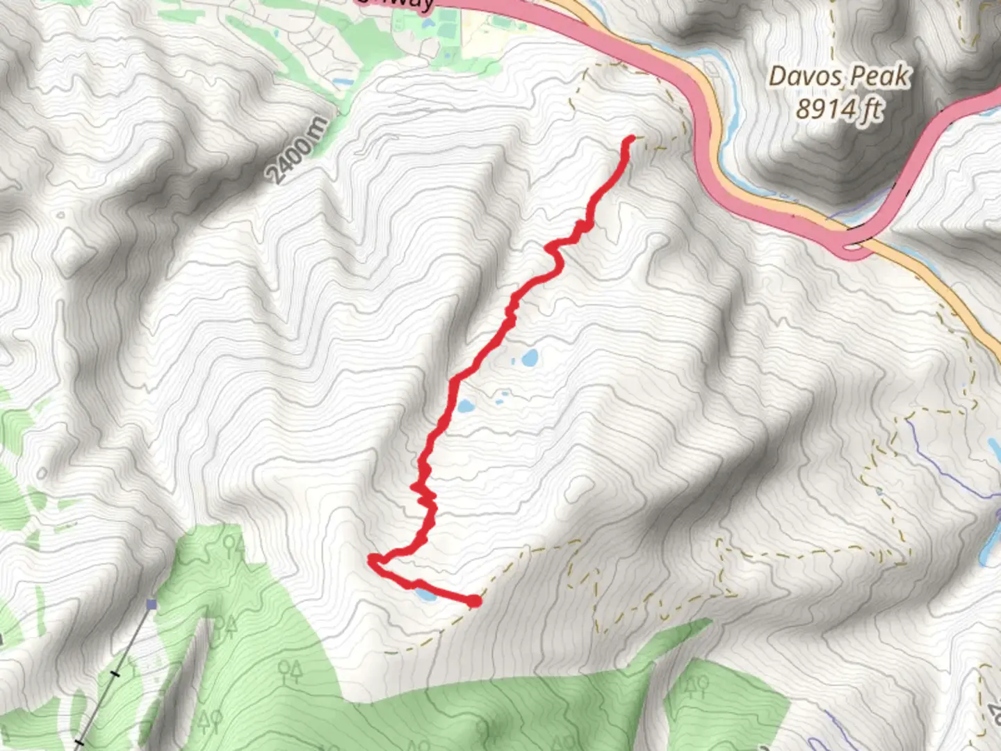 An image depicting the trail Whiskey Creek Trail and its surrounding area.