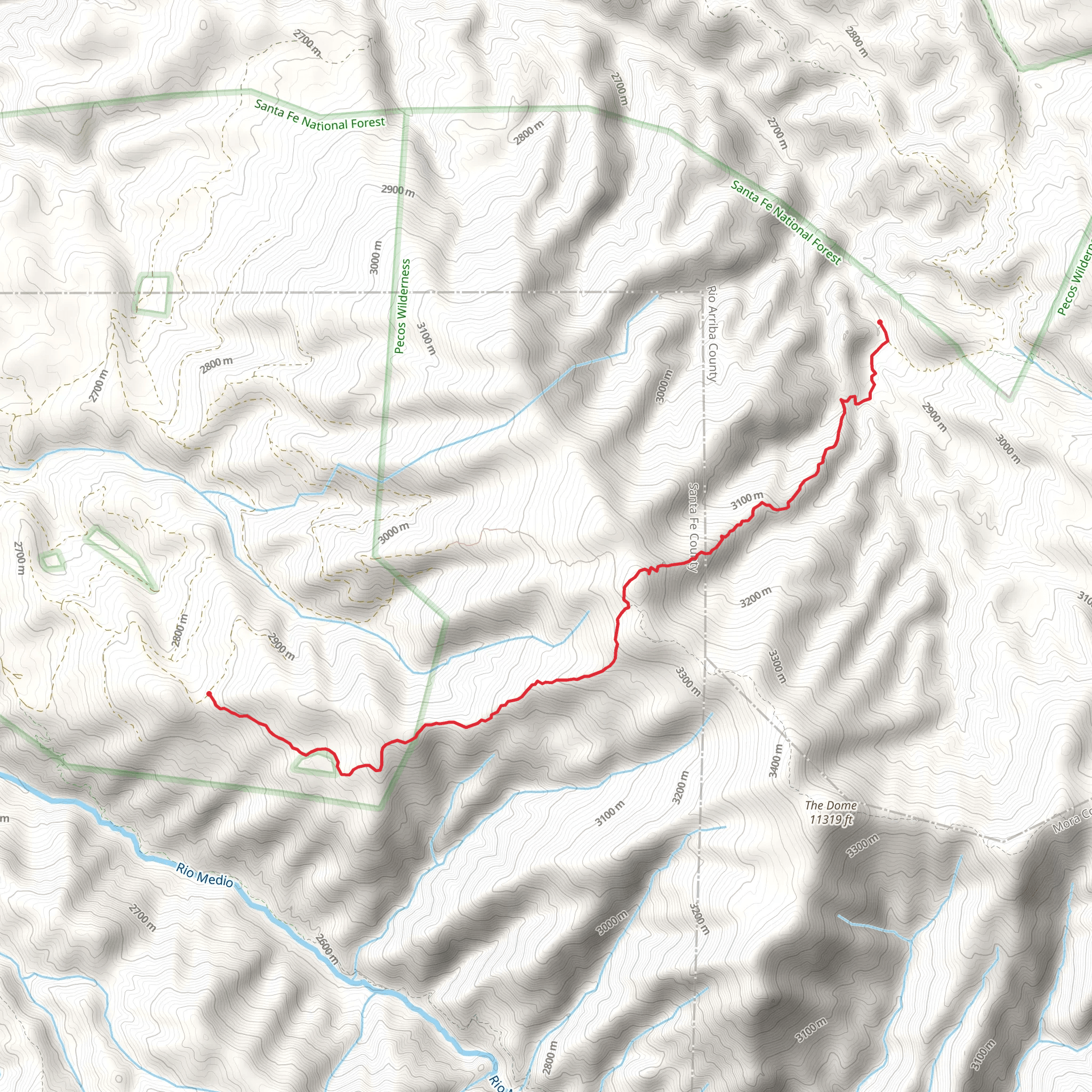Rio Quemado Trail - Short mobile static map