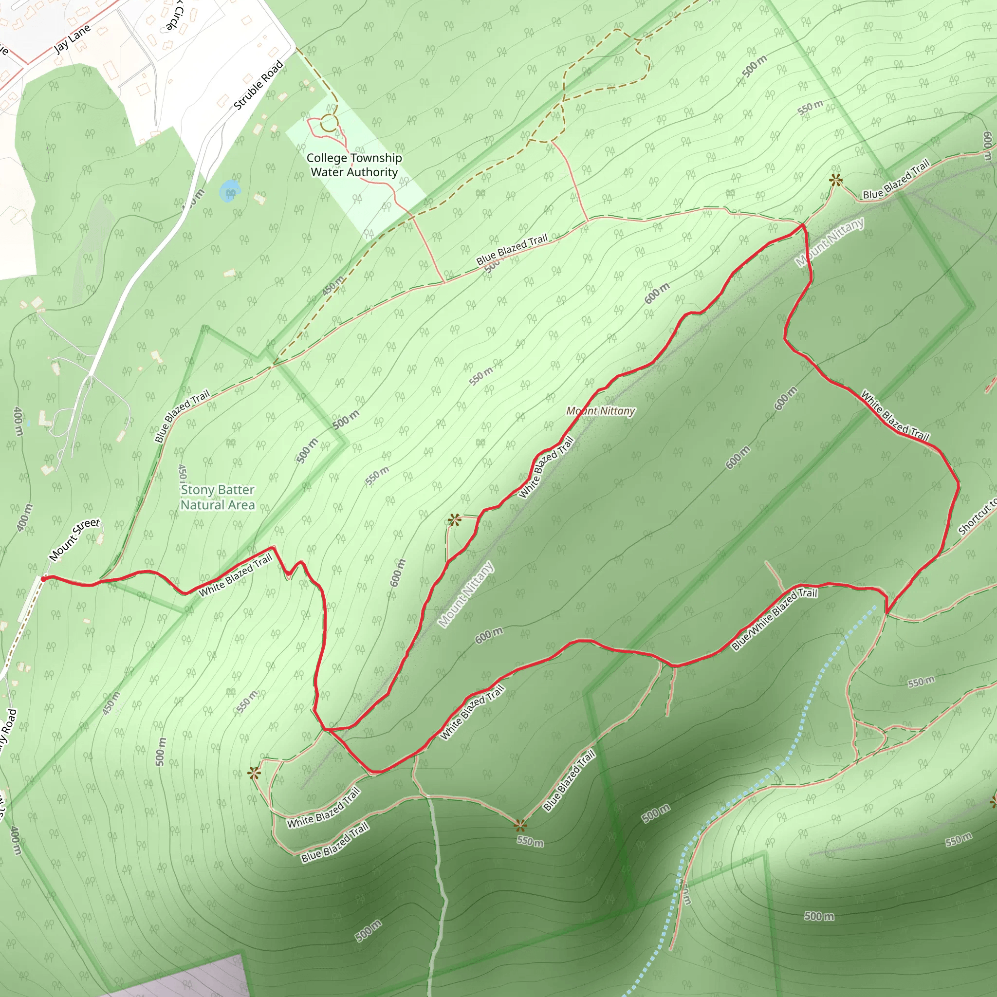 Mount Nittany Loop Trail mobile static map