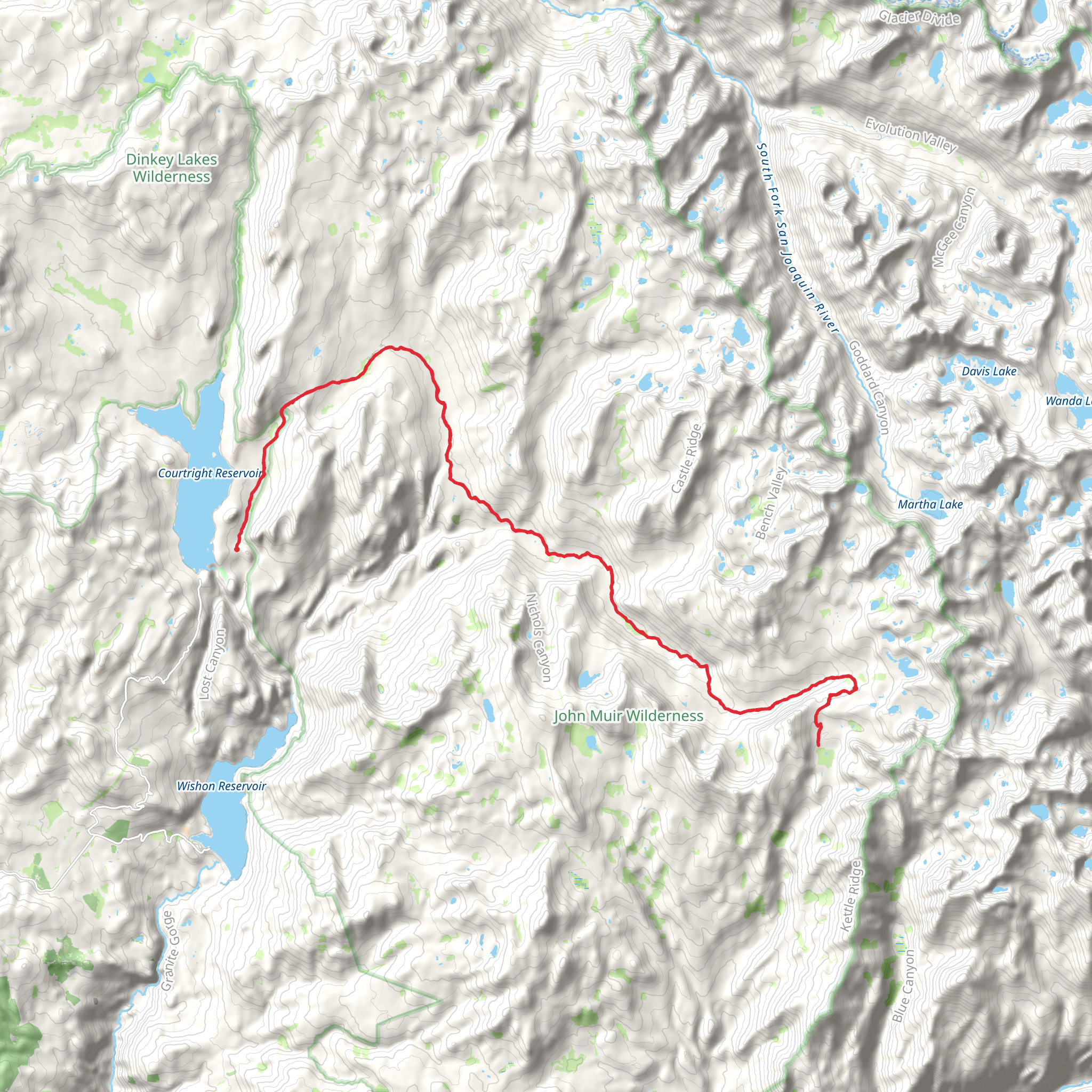 Crown Basin via Theodore Solomons Trail mobile static map