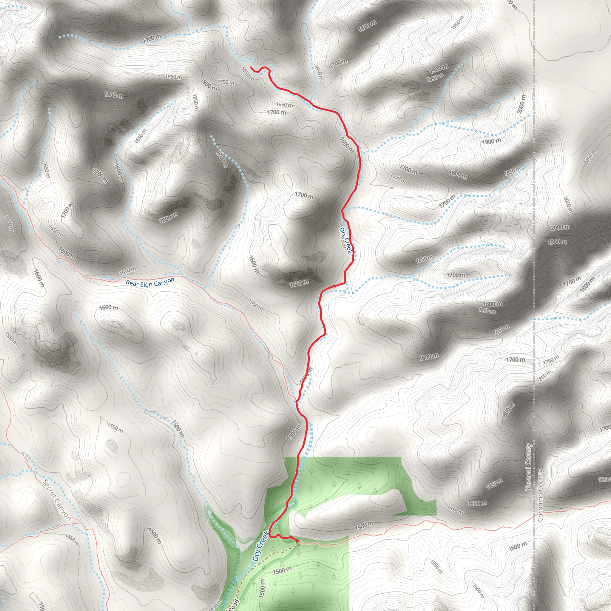 Dry Creek Trail mobile static map
