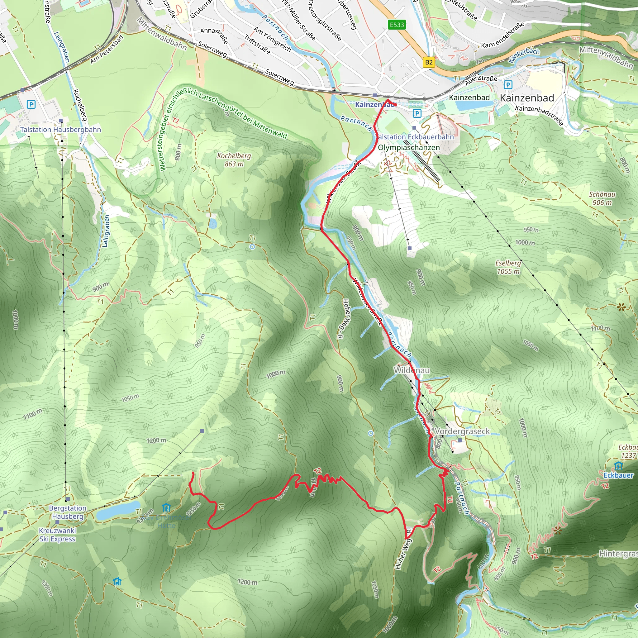 Bayernhausabfahrt Walk - Kainzenbad mobile static map