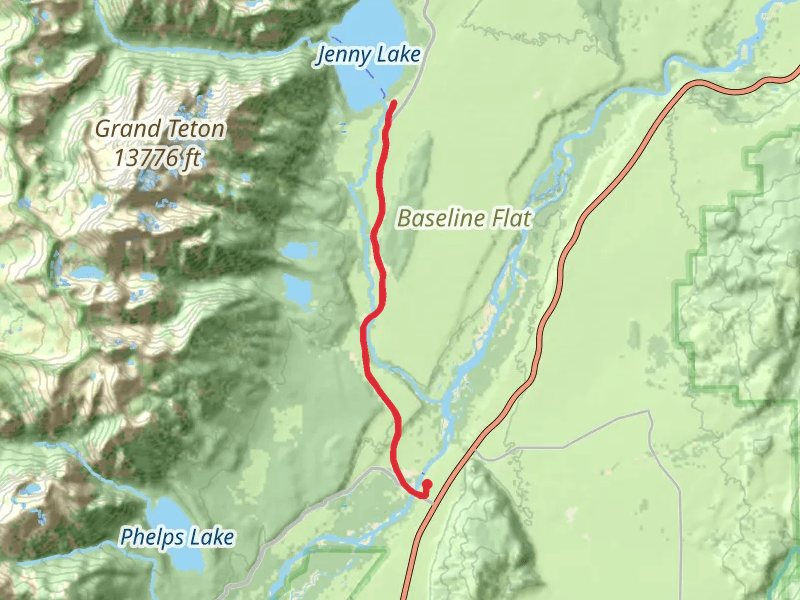 Walk to Jenny Lake from Dornan Road