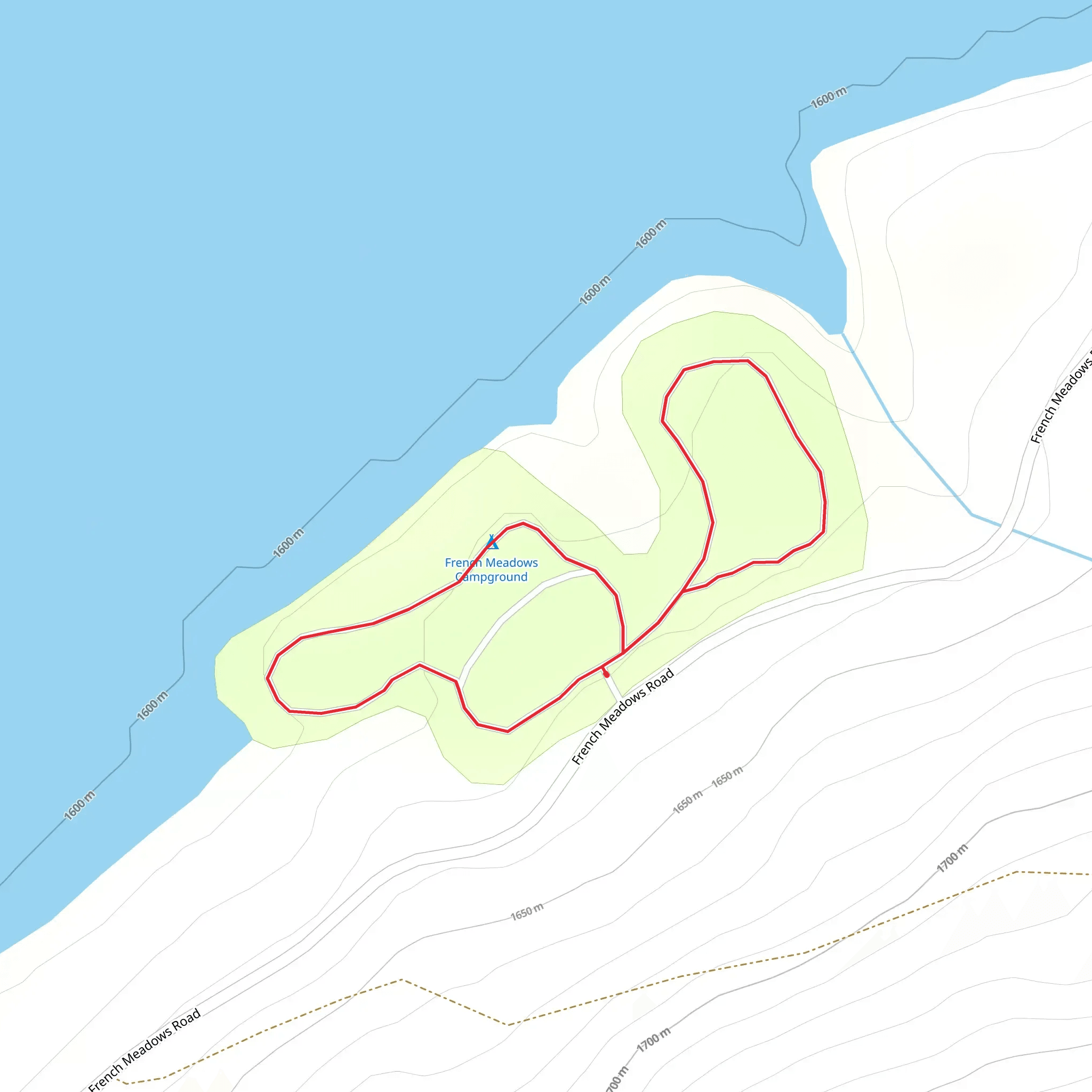French Meadows Campground Loop mobile static map