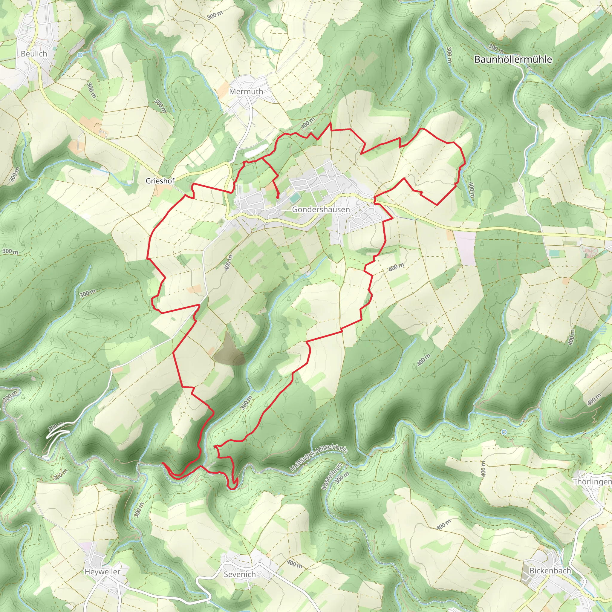Gondershausen Loop via Rabenlay mobile static map