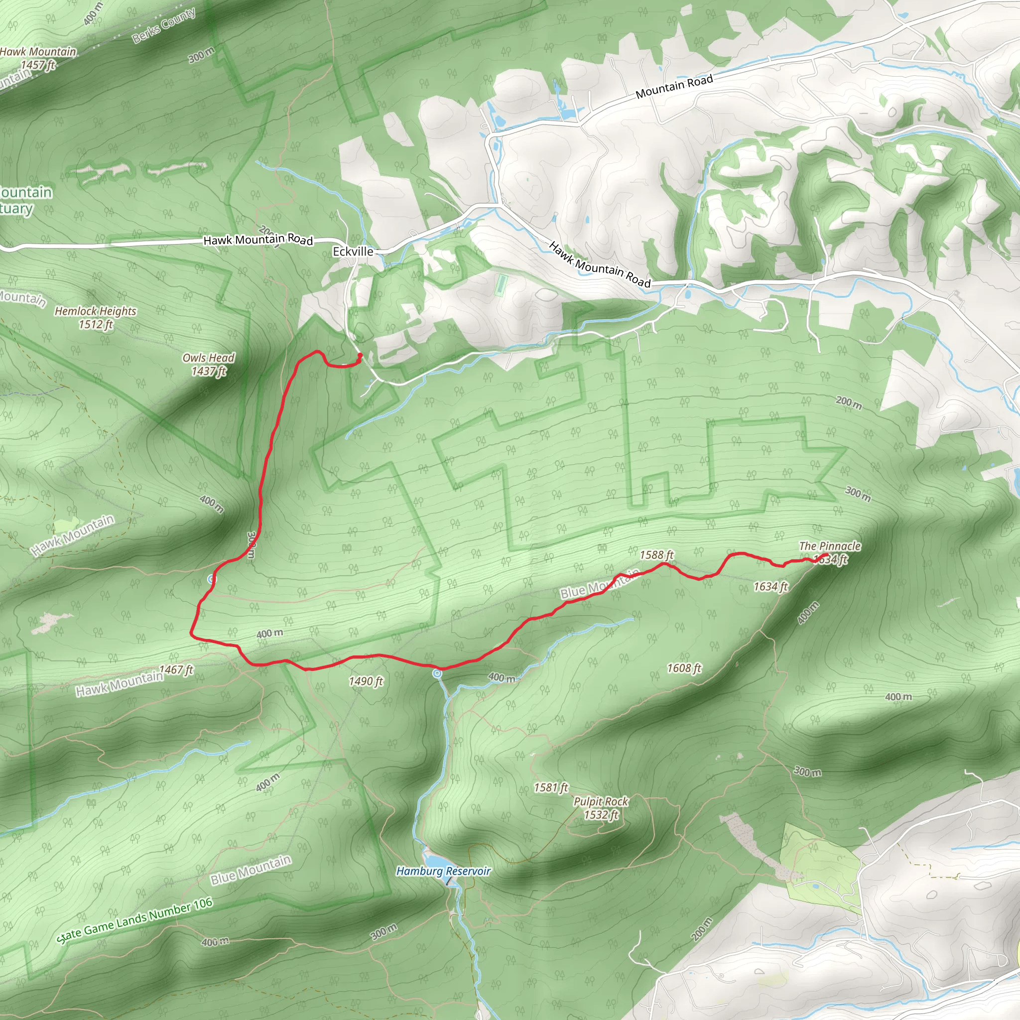 The Pinnacle via Appalachian National Scenic Trail mobile static map