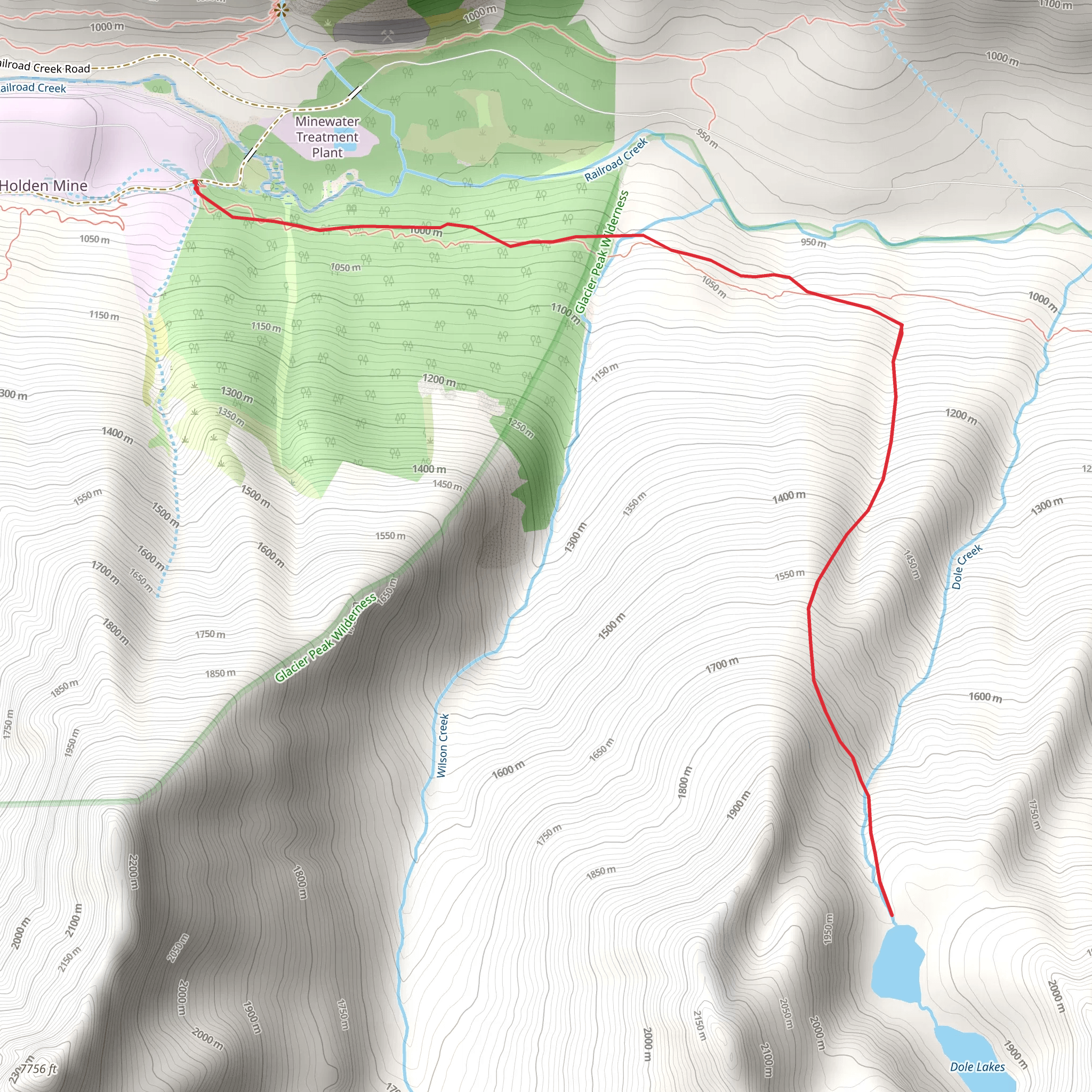Dole Lakes Trail mobile static map