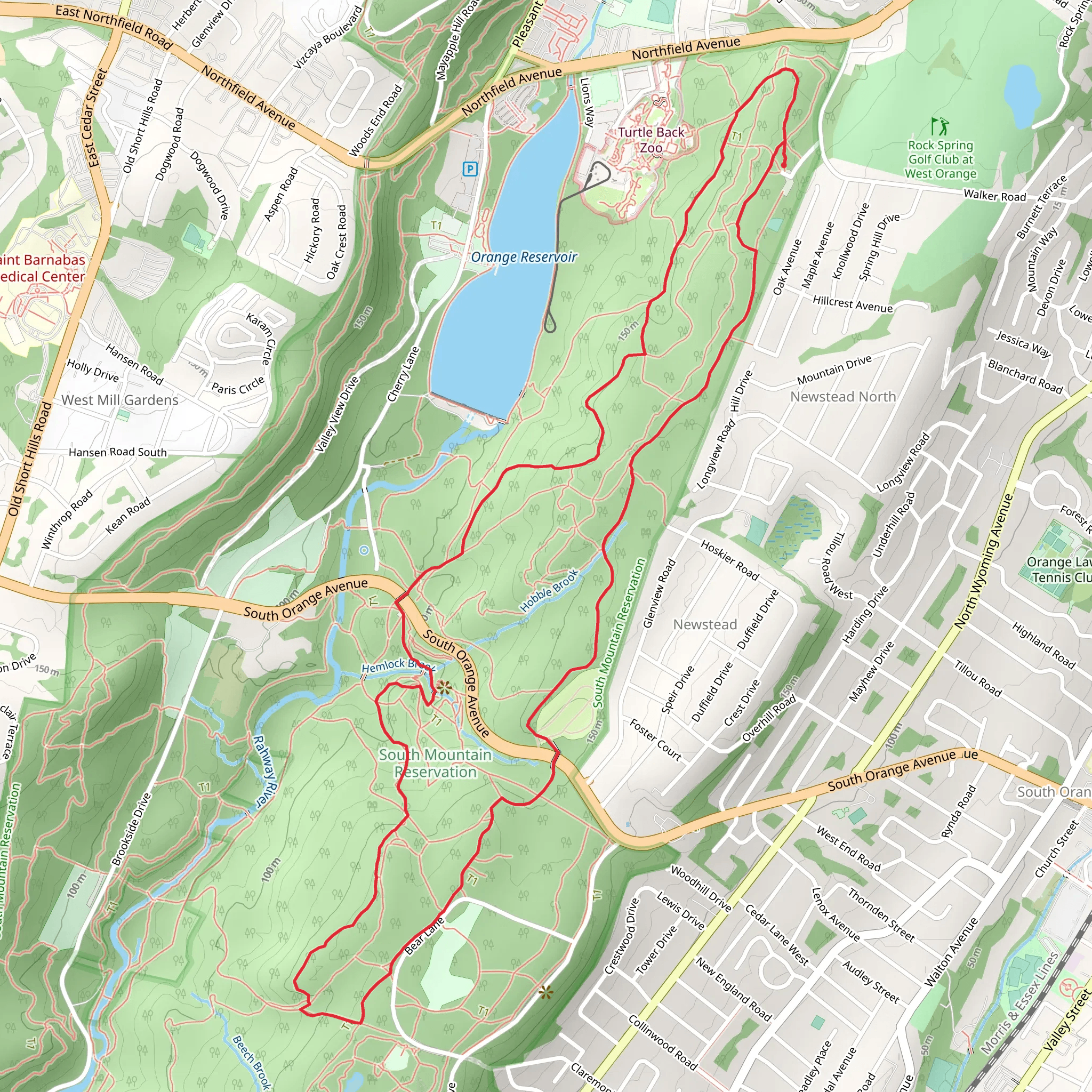 Longwood Trail and Turtle Back Loop Trail mobile static map