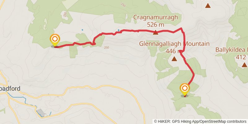 East Clare Way alt 1 Map