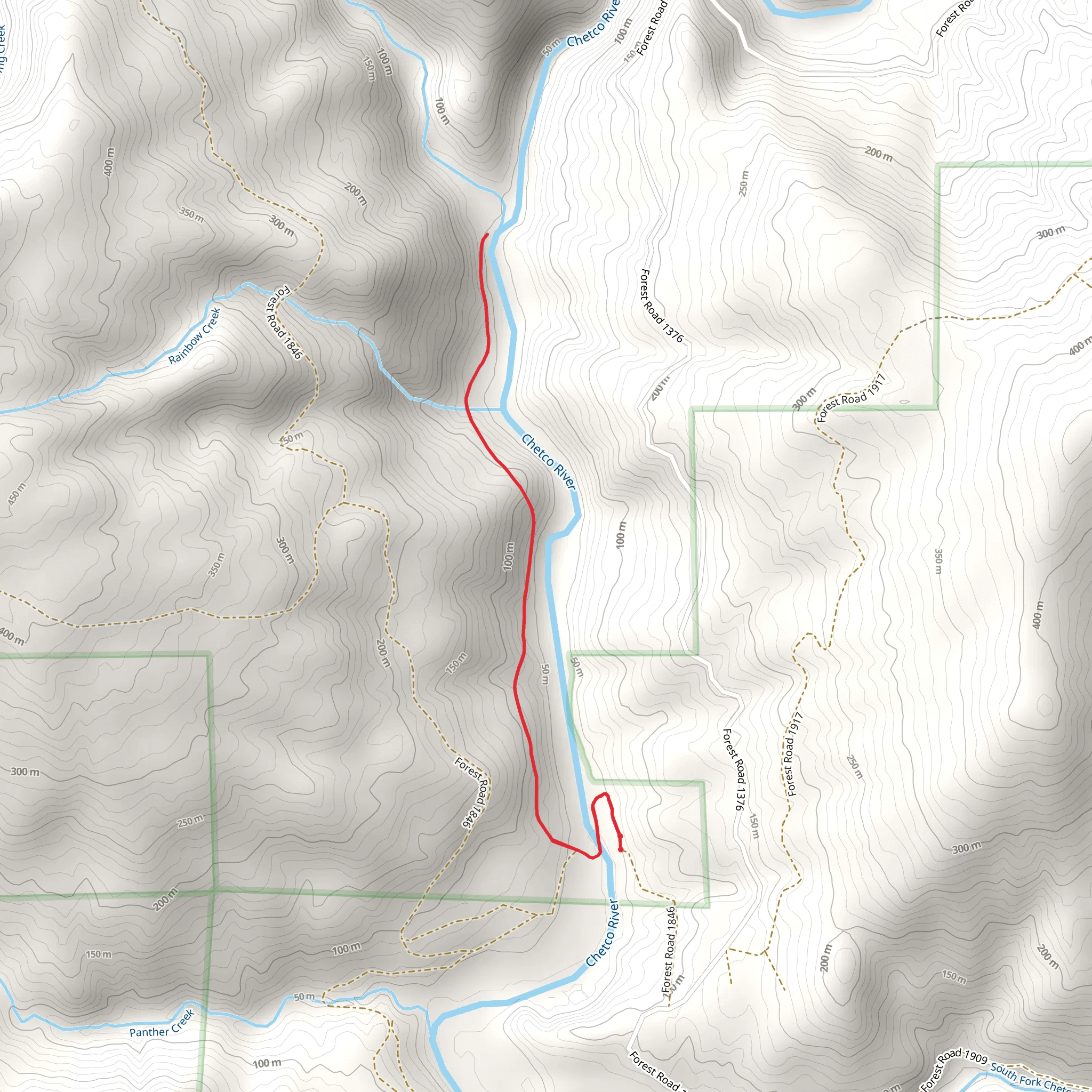 Chetco Gorge Trail mobile static map