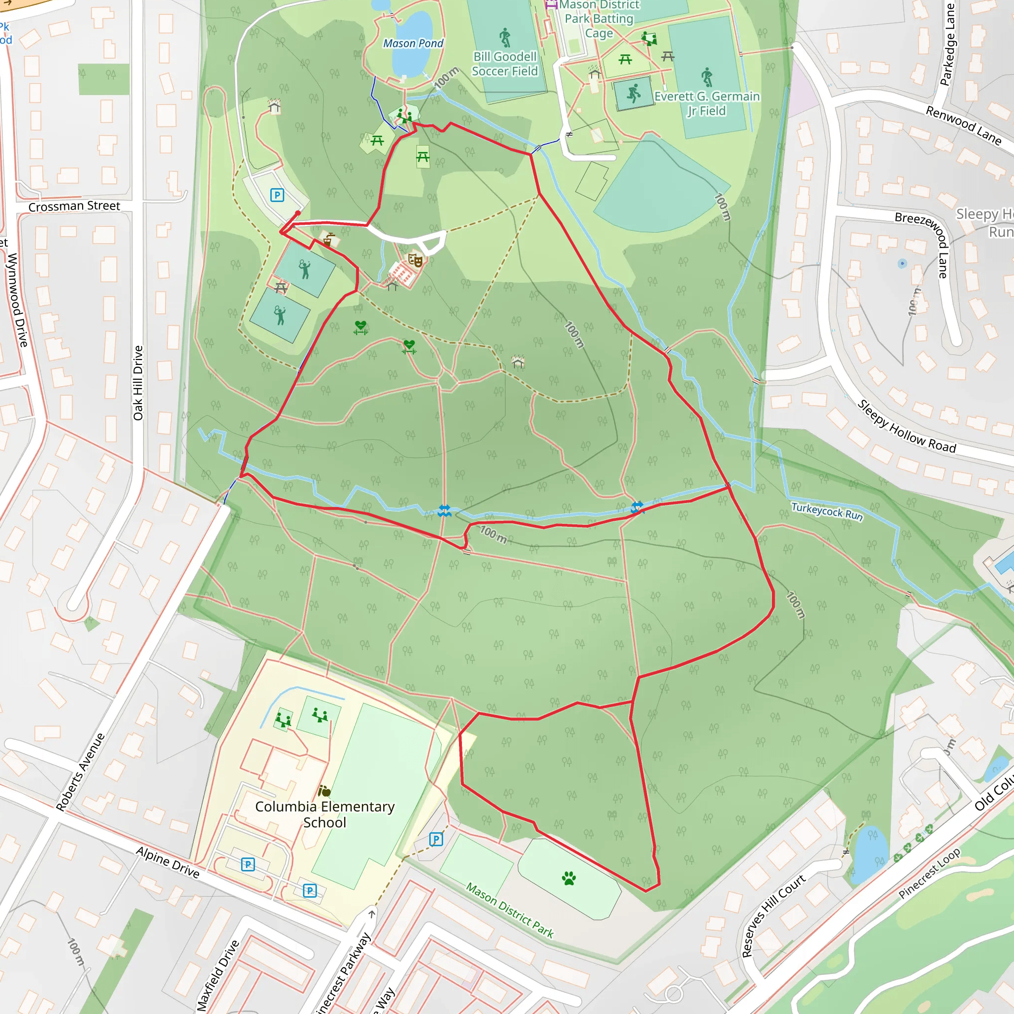 Mason District Park Loop mobile static map