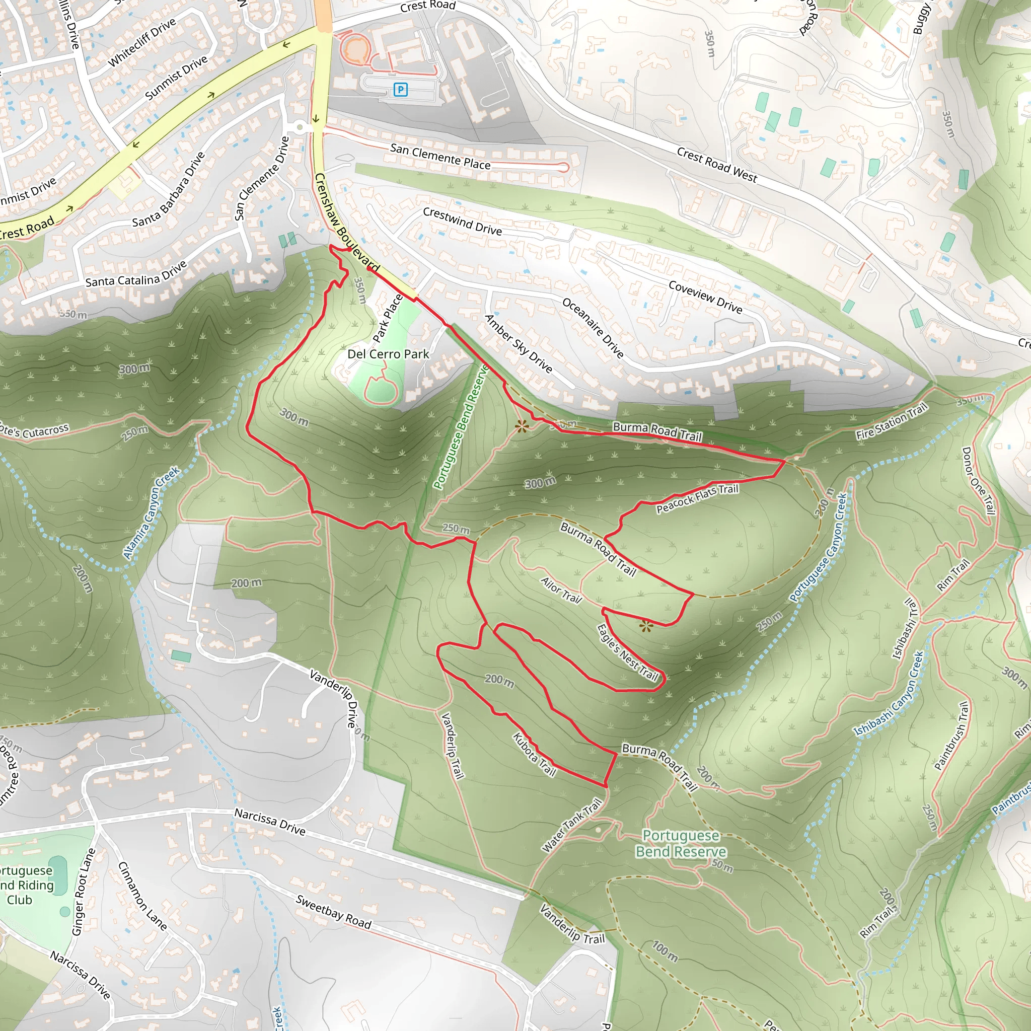 Eagle Nest Trail and Peacock Flats Loop Trail mobile static map