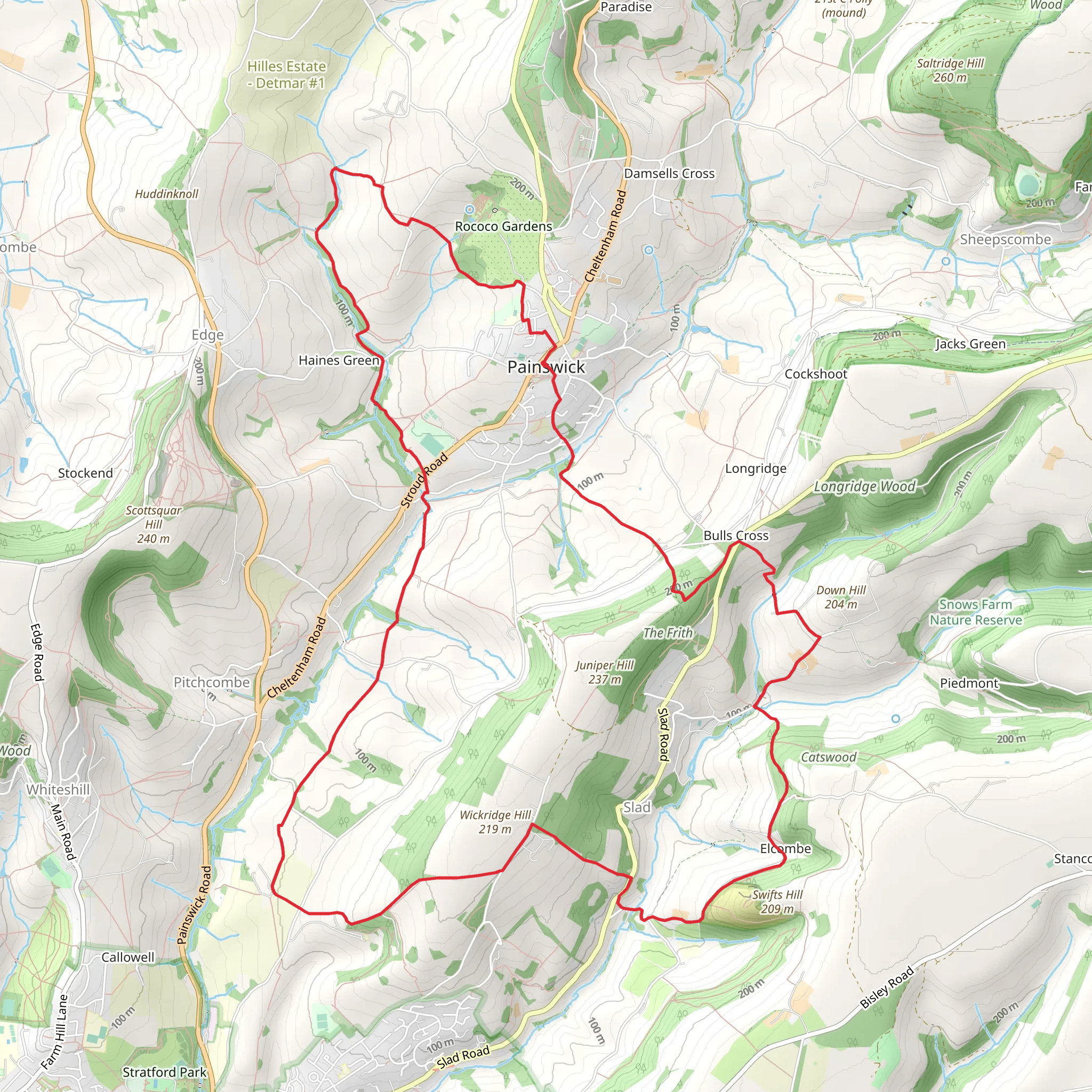 Wickridge Hill, Redding Wood and The Frith Loop mobile static map