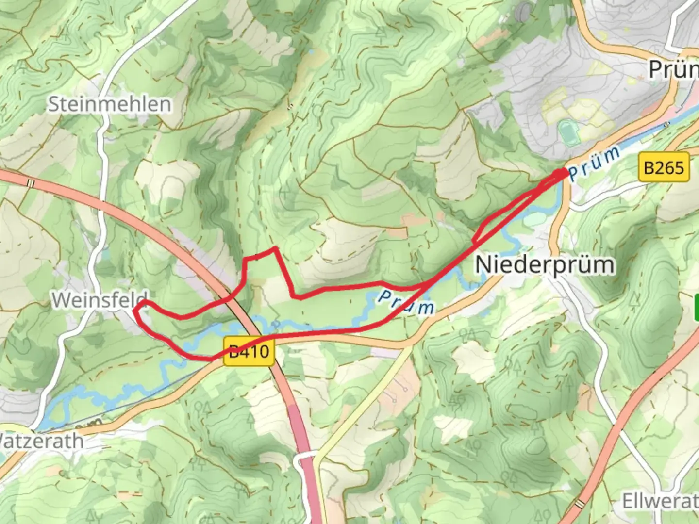 An image depicting the trail River Prum Streamside Walk - Niederprum and its surrounding area.