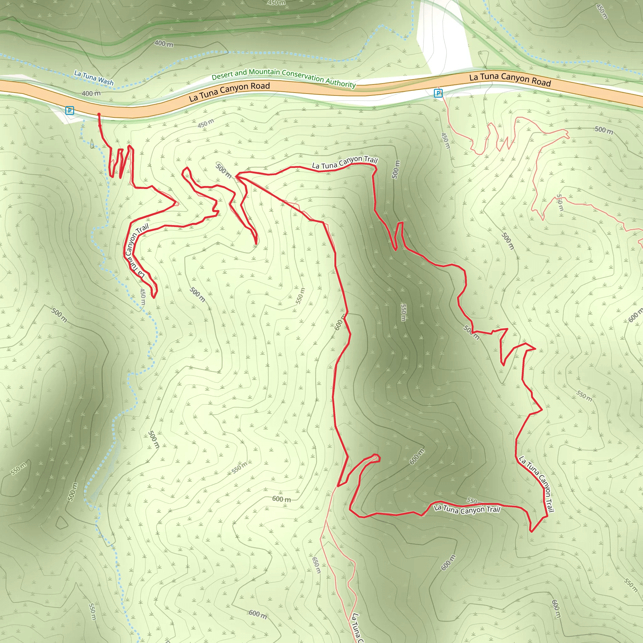 La Tuna Canyon Big Loop Trail mobile static map