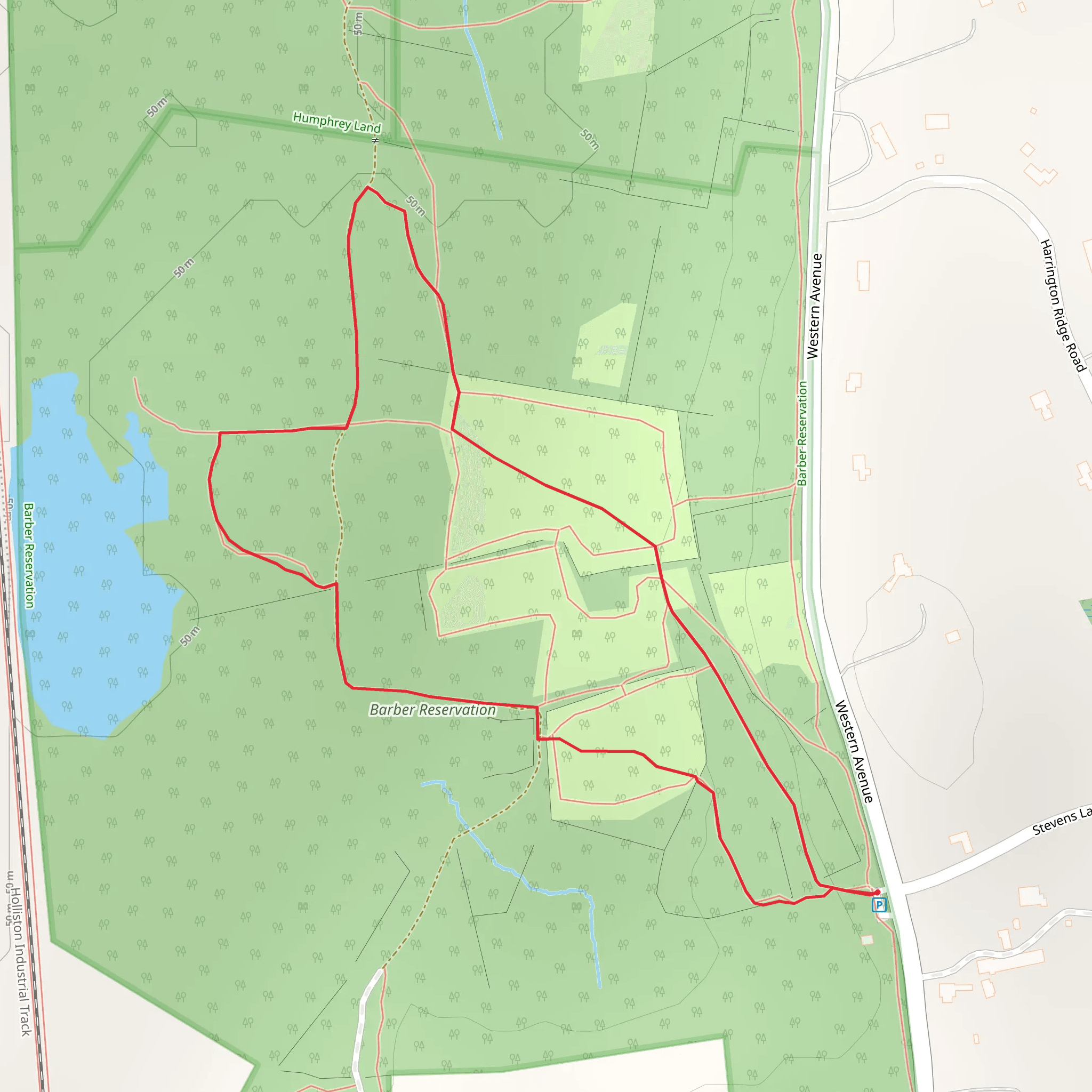 Barber Reservation Loop from Western Avenue mobile static map