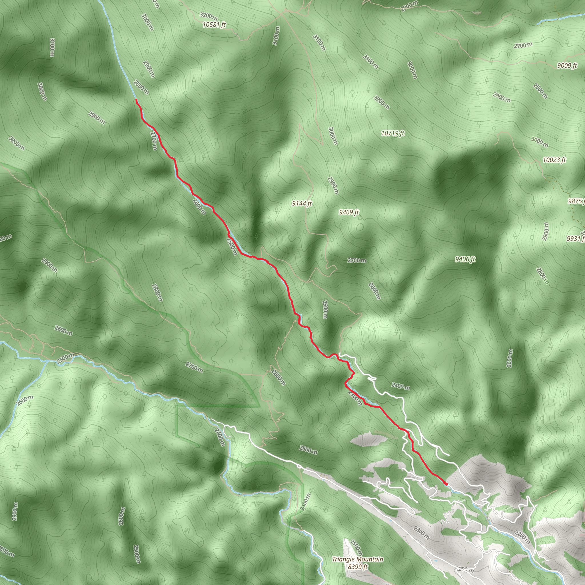 Miller Fork Trail mobile static map